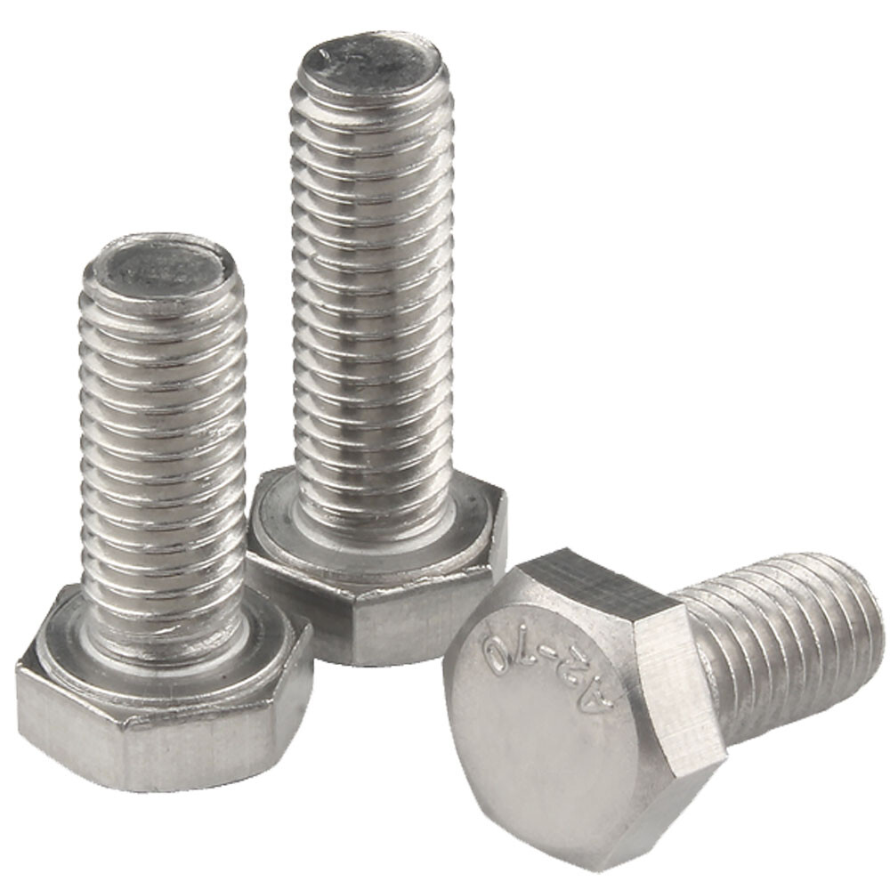 M3 Metric 304 Stainless Steel Full Thread Hex Bolts Hexagon Head Screws DIN 933