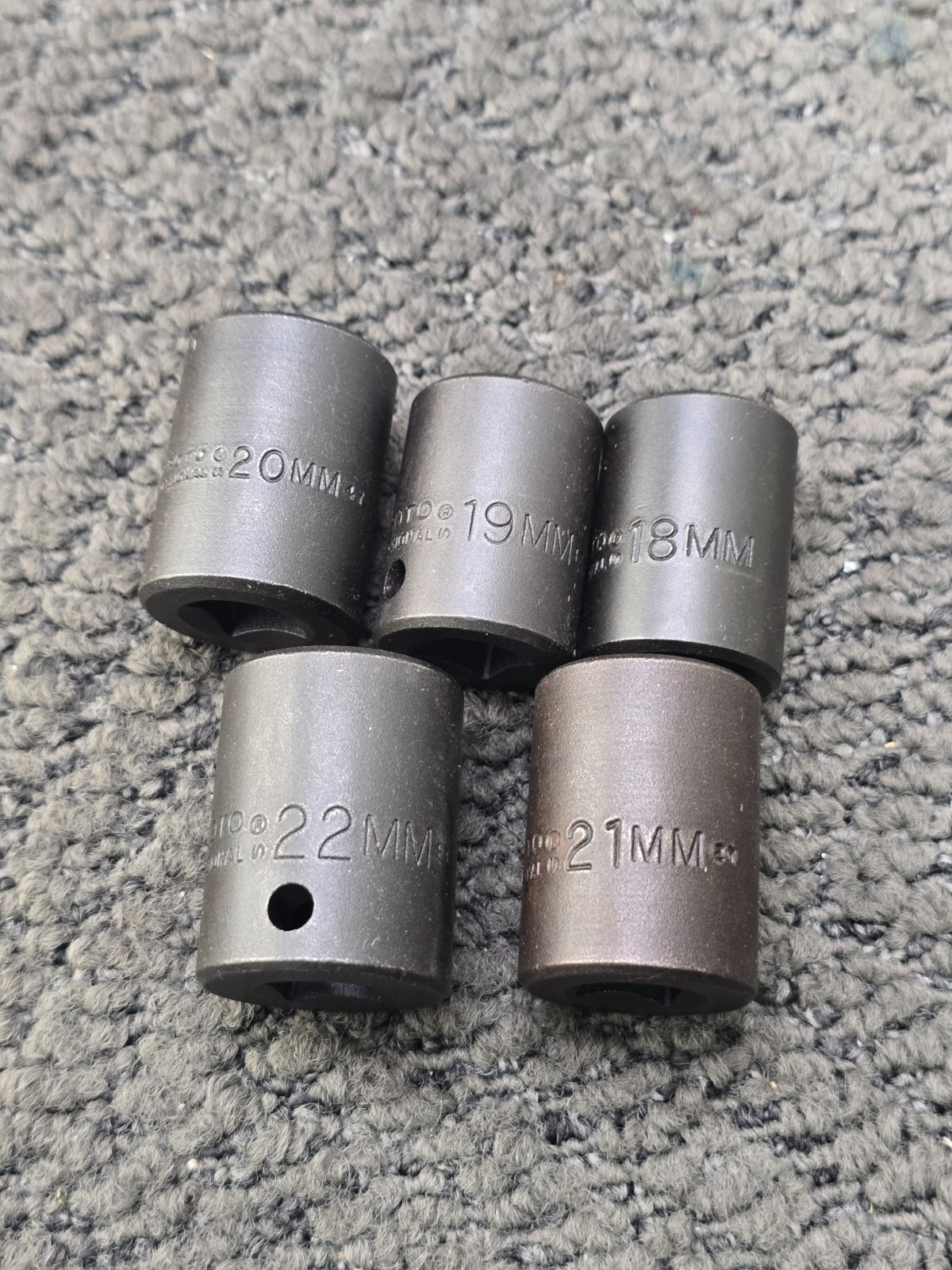 (QTY 15) Proto Professional USA Metric Impact Socket 6-Point Black