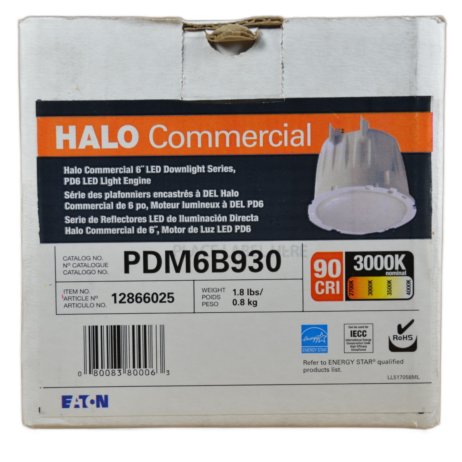 Halo PDM6B930 Commercial 6″ LED Downlight PD6 Light Engine 3000K 90 CRI