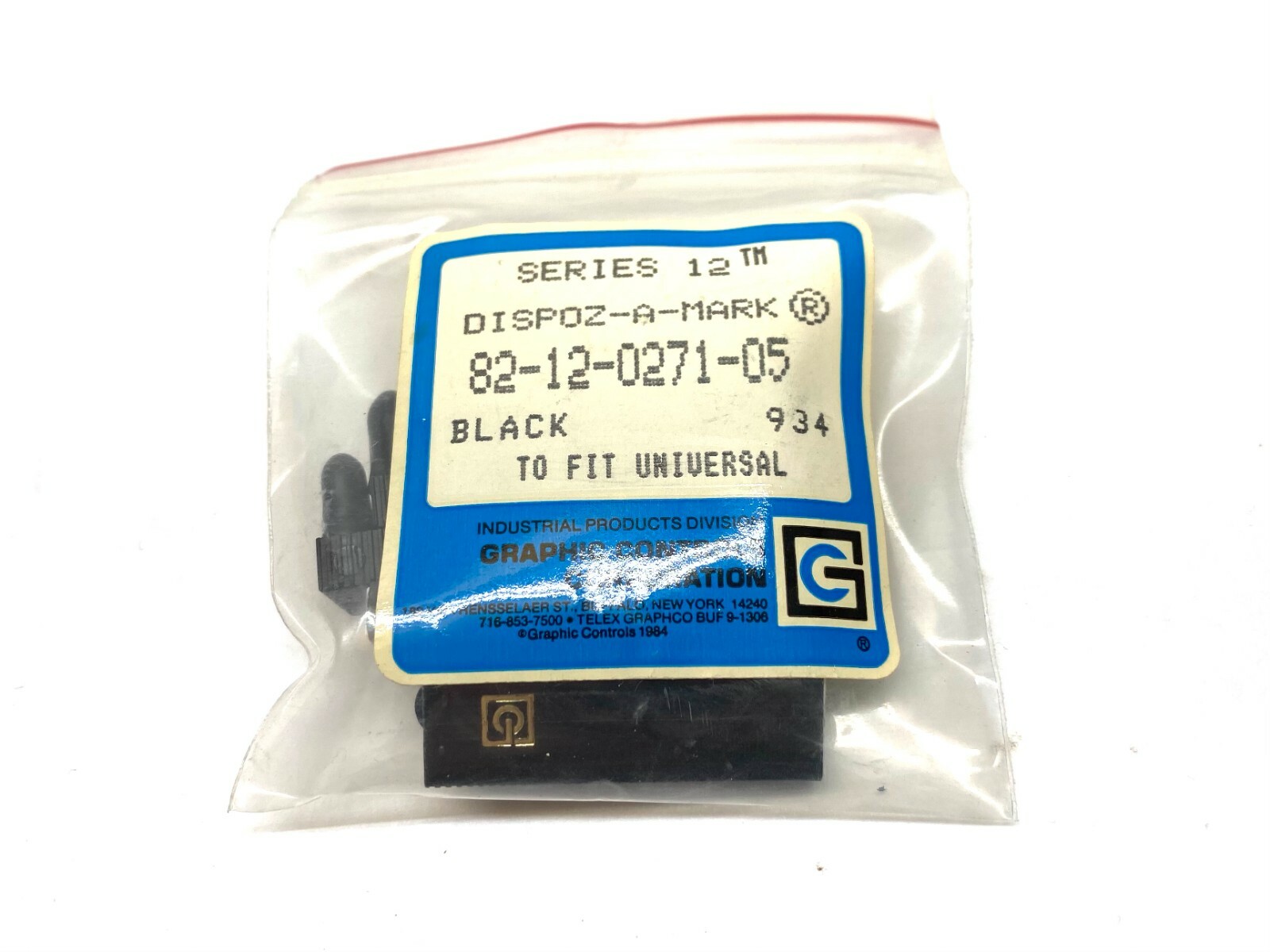 Graphic Controls 82-12-0271-05 Black Universal Disposable Pen PKG OF 5