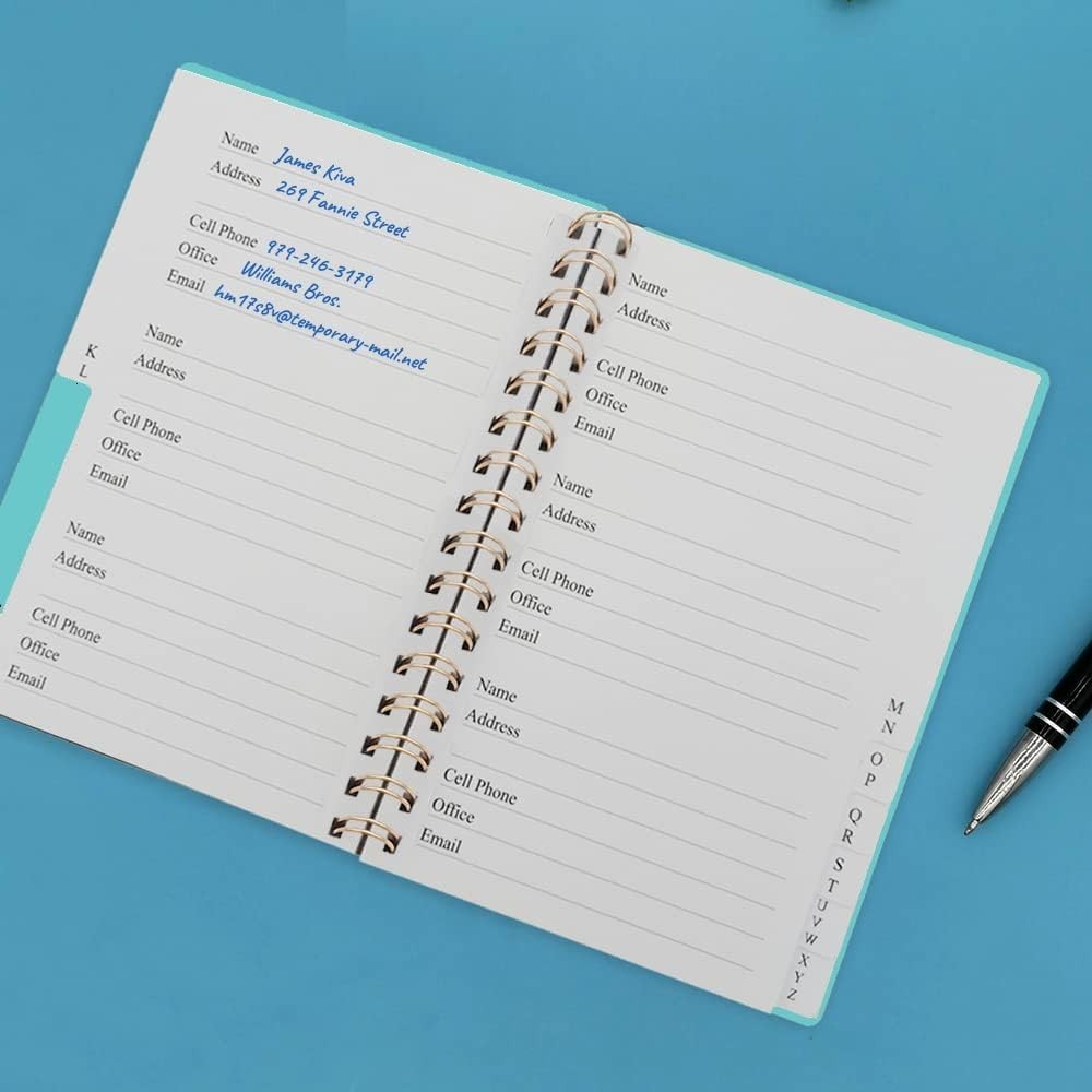 Durable 120-Page A-Z Address & Birthday Log Book – Teal 5×7 for Everyday Use