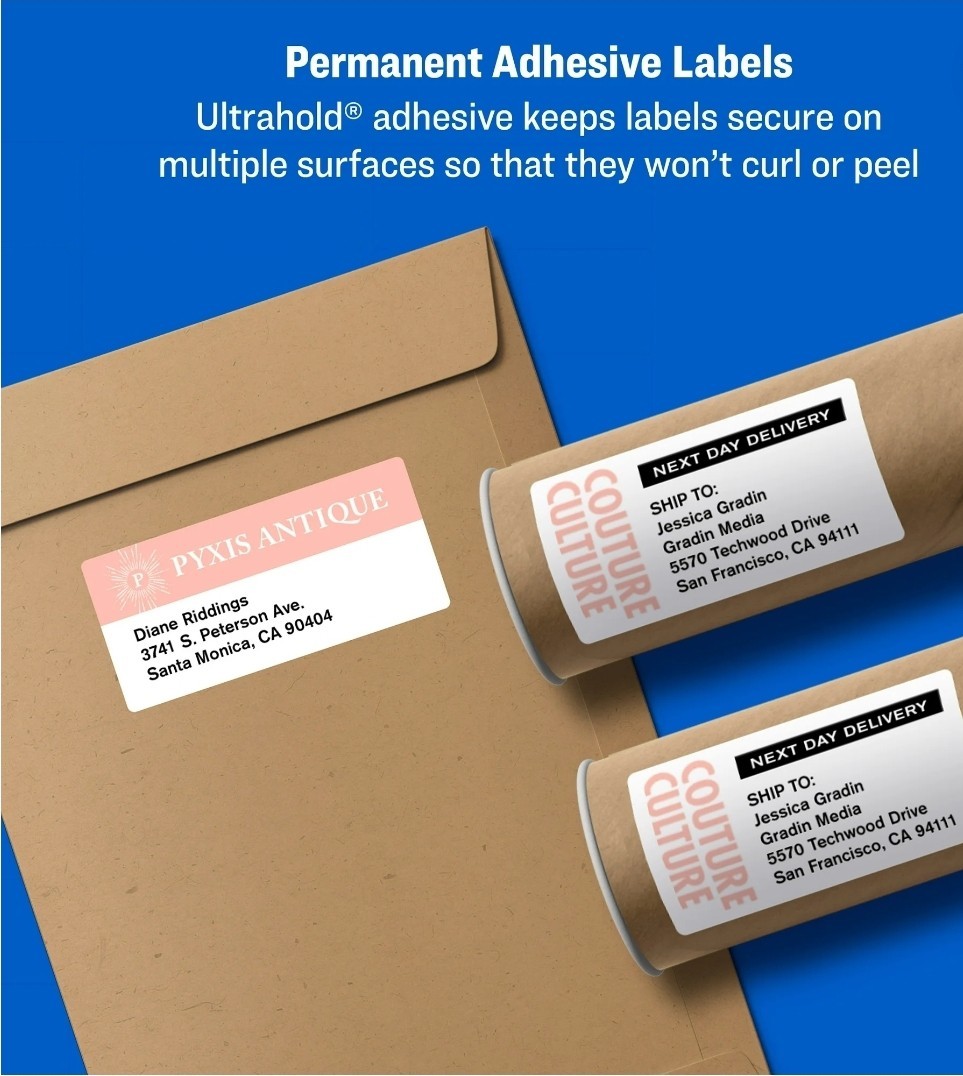 Avery Printable Shipping Labels 2.5″ x 4″ – 592 Labels (74 Sheets) – 5817 [G1]
