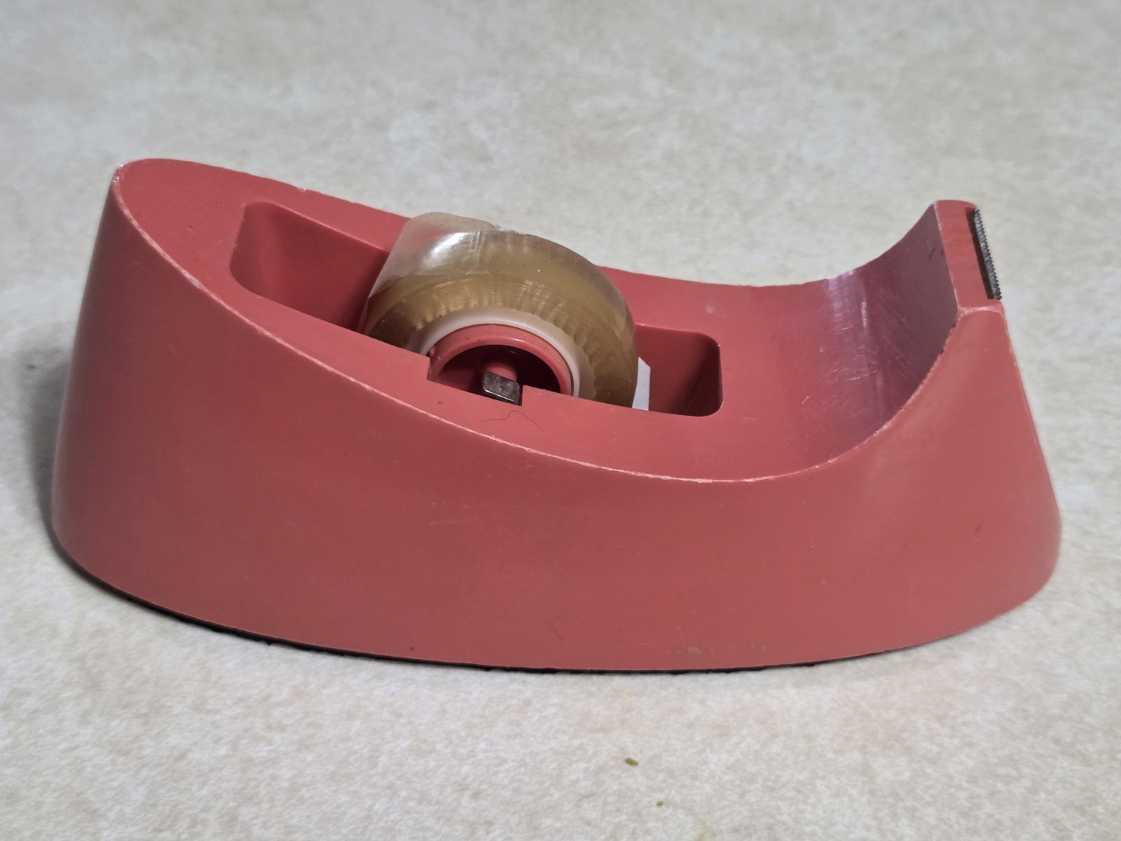 Vintage Scotch C-15 Pink Coral Tape Dispenser 3M Original Label MCM USA 1950s