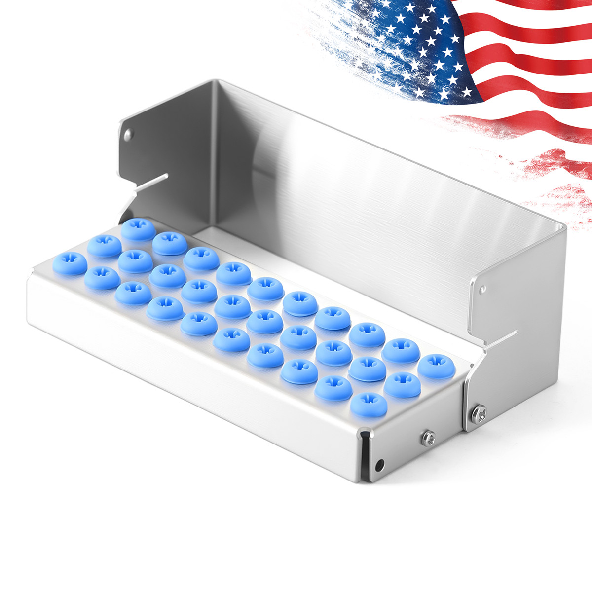 Dental Burs Holder Disinfection Autoclave Stand Holder Block Case 30 Hole Bur