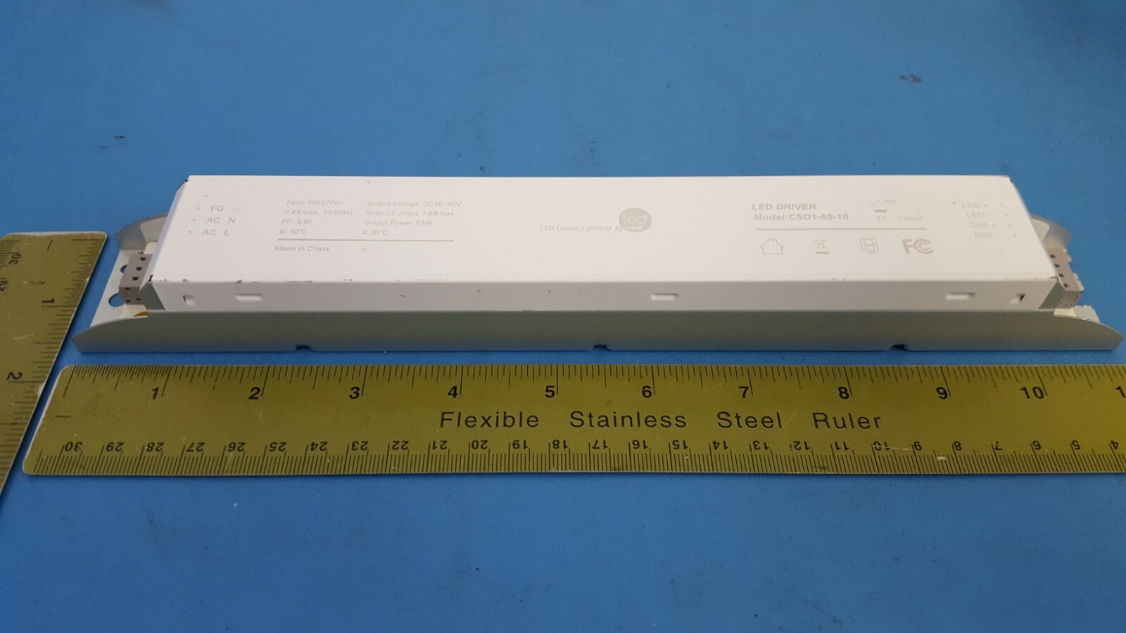 LED Driver 65W Dimmable 100-277VAC, 30-40VDC 1600mA, 1.6A, CSD1-65-10 ( ONE )