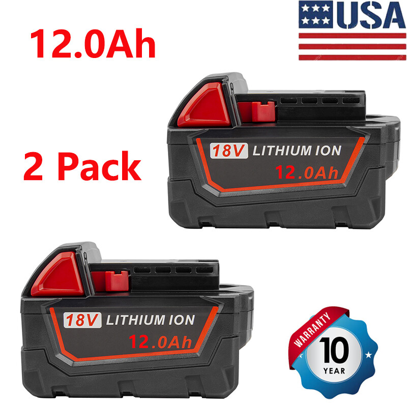 18V 12Ah Capacity Battery for Milwaukee M18 Extended Li-Ion XC M18B5 48-11-1850*