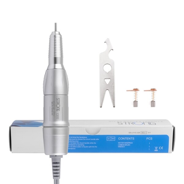 STRONG120 Dental 35KRPM Electric Micro Polishing Motor Brush Handpiece Silver US