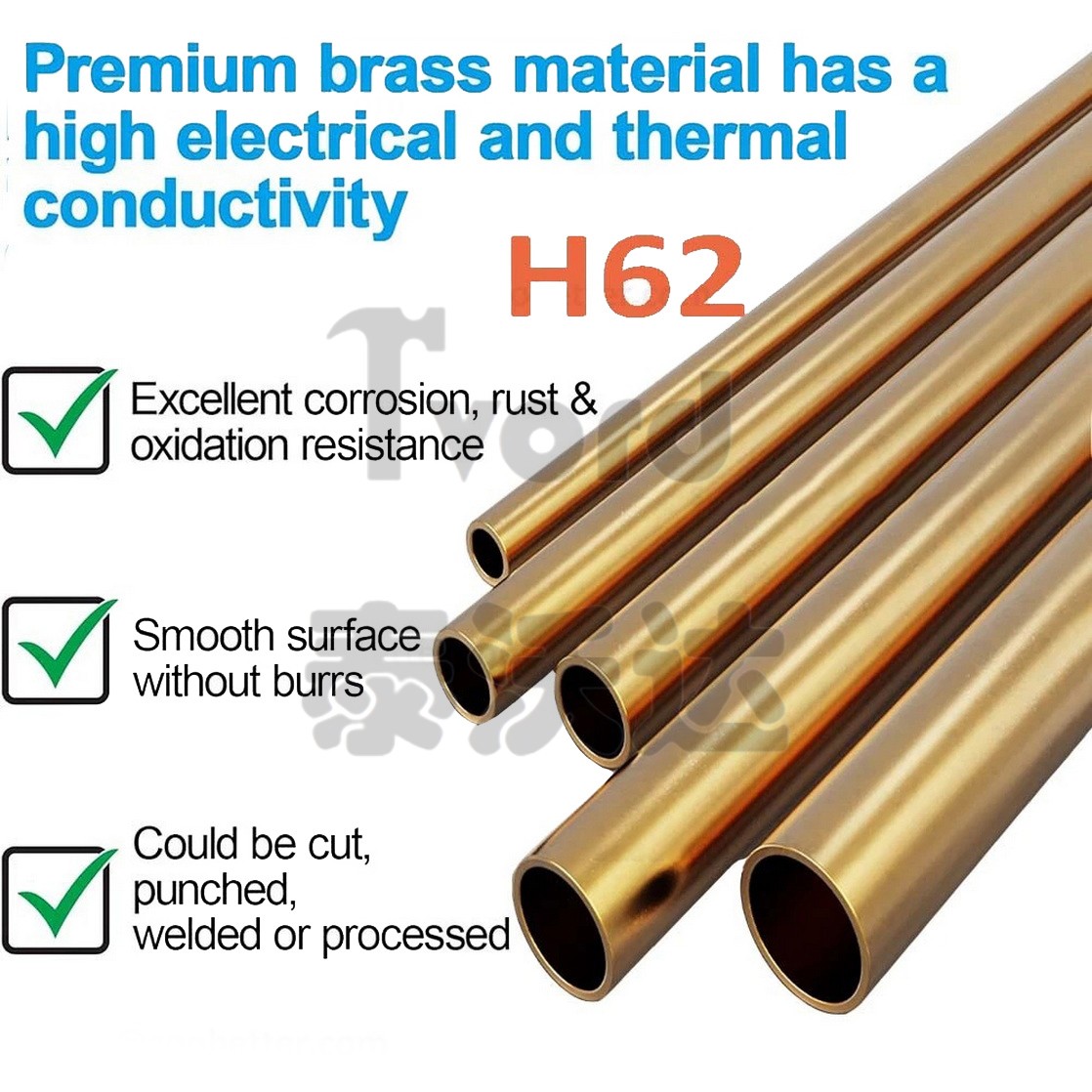 Brass Tube Round 2mm 3mm 4mm 5mm 6mm 7mm 8mm 10mm 12mm 14mm 15mm O.D. x 200mm