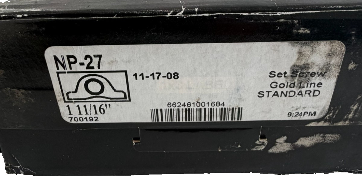 NEW SEALMASTER NP-27 PILLOW BLOCK BEARING NP27