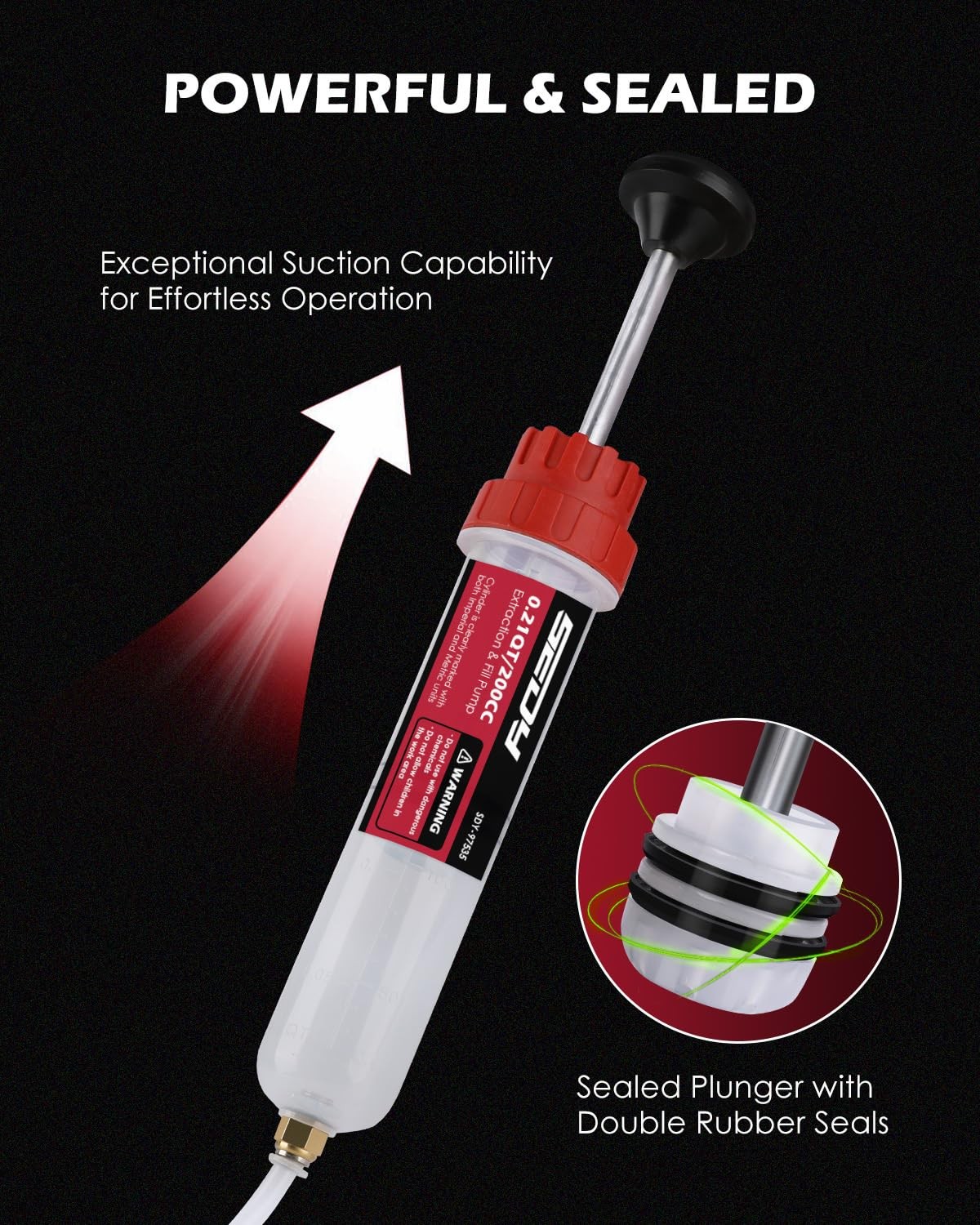 SEDY Fluid Extractor – 200cc Multi-Purpose Syringe, Oil Suction Pump, Manual Ext