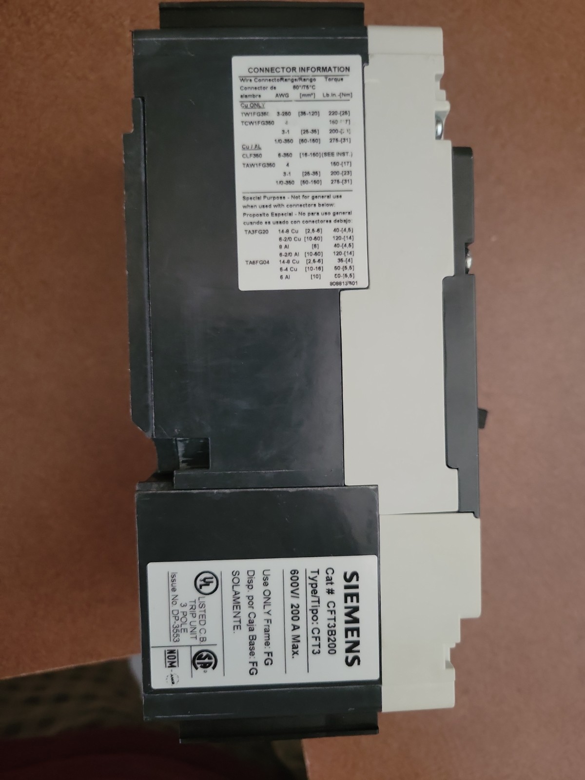 Siemens NFG3B200L Breaker
