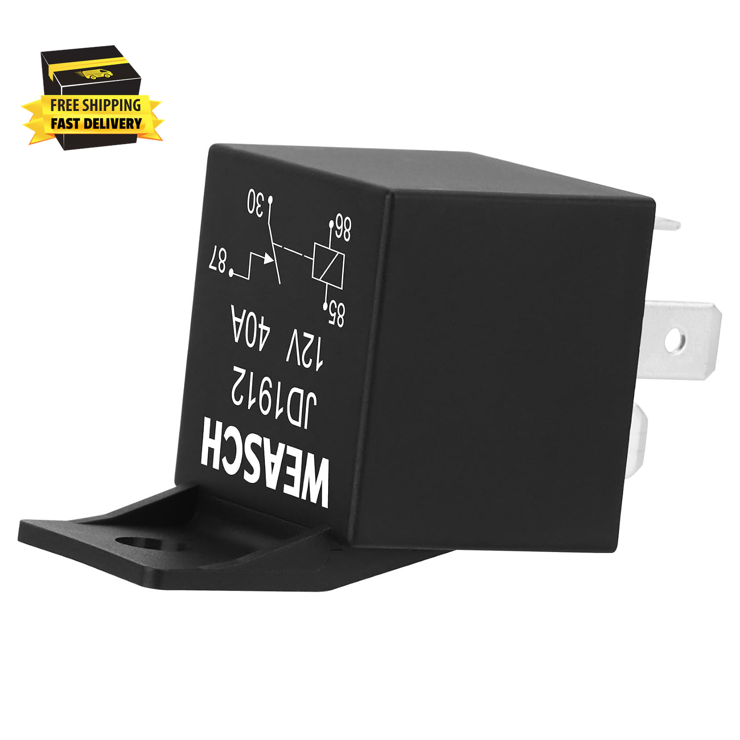 2 Pack Car Relay, 12V 40A, 4 Pin SPST, Automotive Switches and Starters, Waterpr