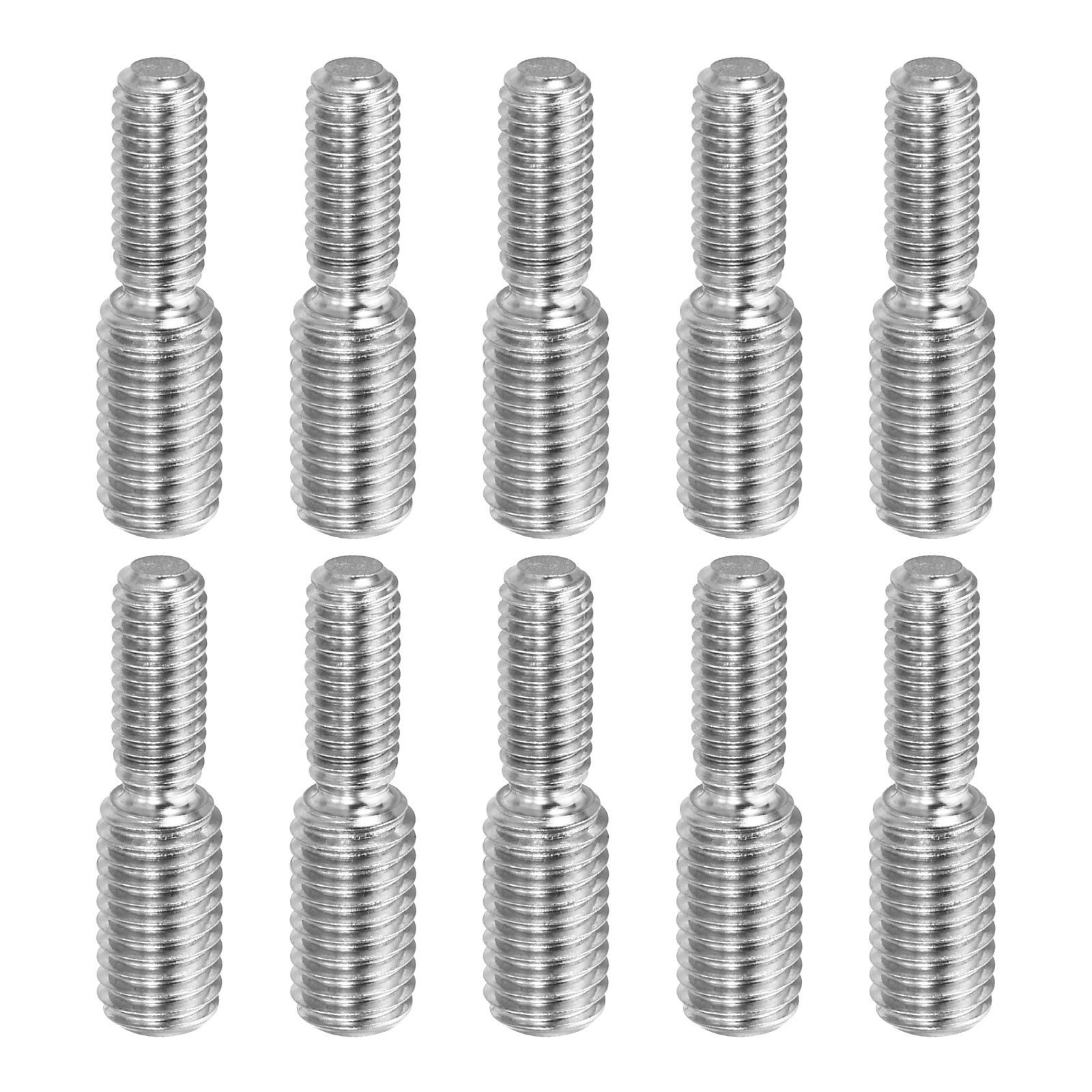 10 Set M6x1 to M8x1.25 Double End Threaded Stud Screw Bolt 304 Stainless Steel