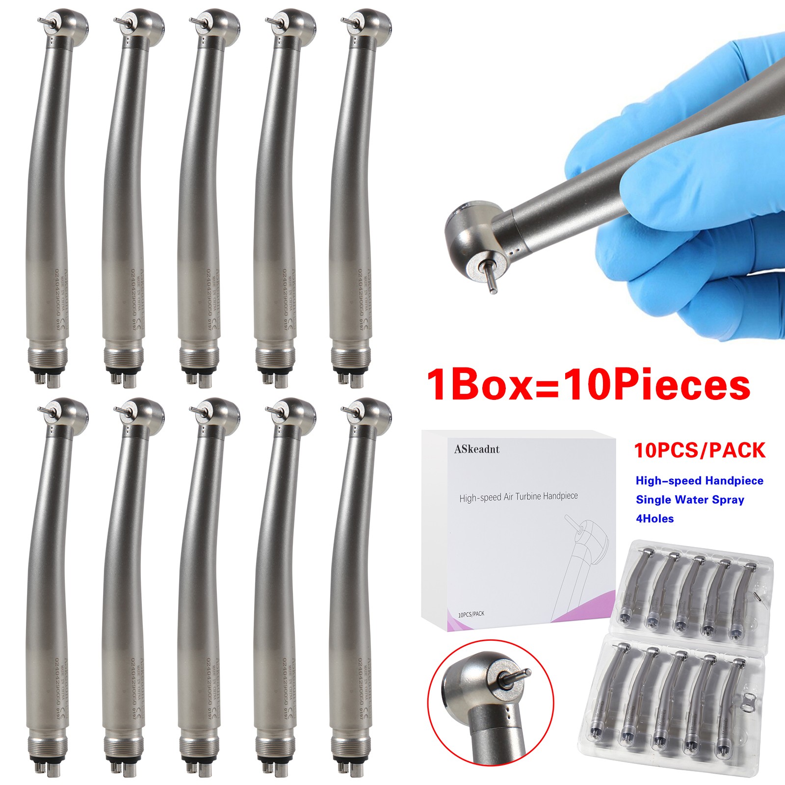 10* ADA4 Dental High Speed Handpiece Push Turbine 4 Holes Fit NSK Pana Max