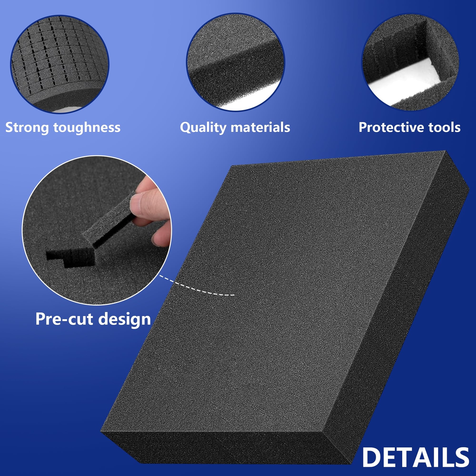 Pick and Pluck Foam Inserts 6-Piece 2 Sizes for Toolbox Game Box Storage