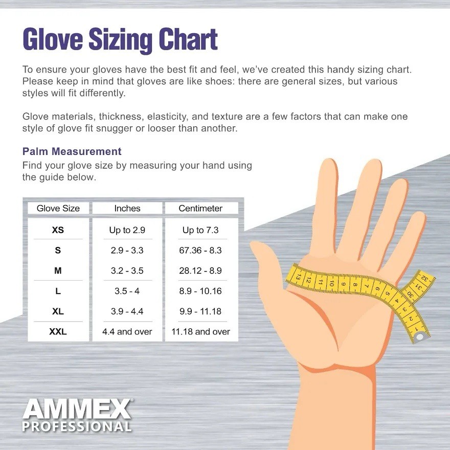 AMMEX Indigo Nitrile Disposable Exam/Medical Gloves 3 Mil Latex-Free, Box of 100