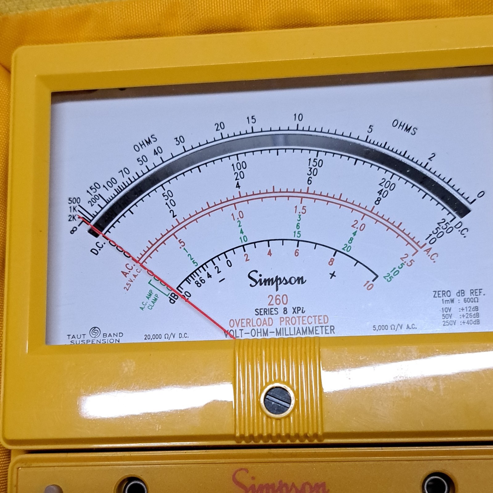 Simpson 260 Series 8XPI Analog Multimeter w/ Case, Test Leads, CAT III 1000V