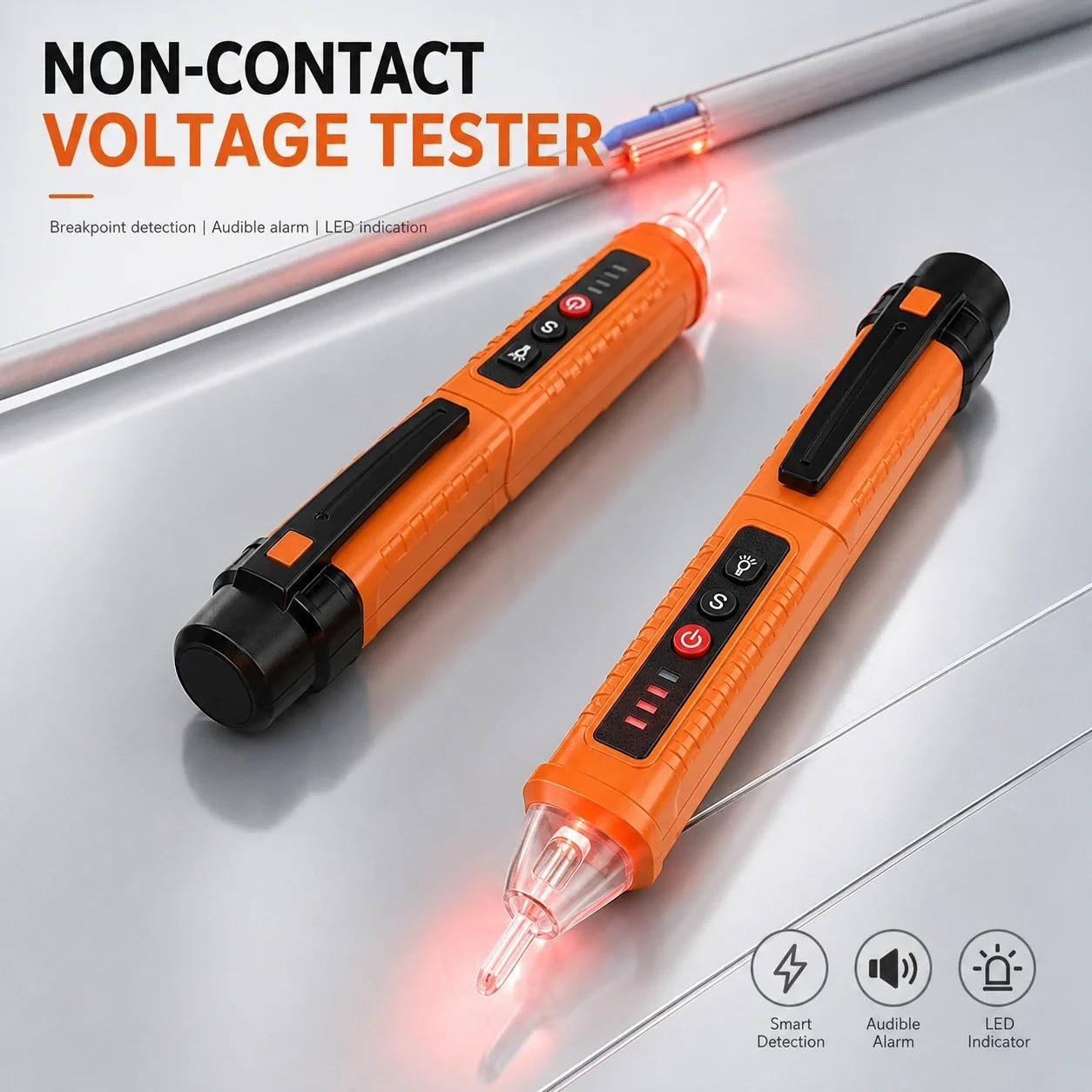Voltage Electric Tester Volt Detector Test Pen Non-Contact Sensor AC DC 12-1000V