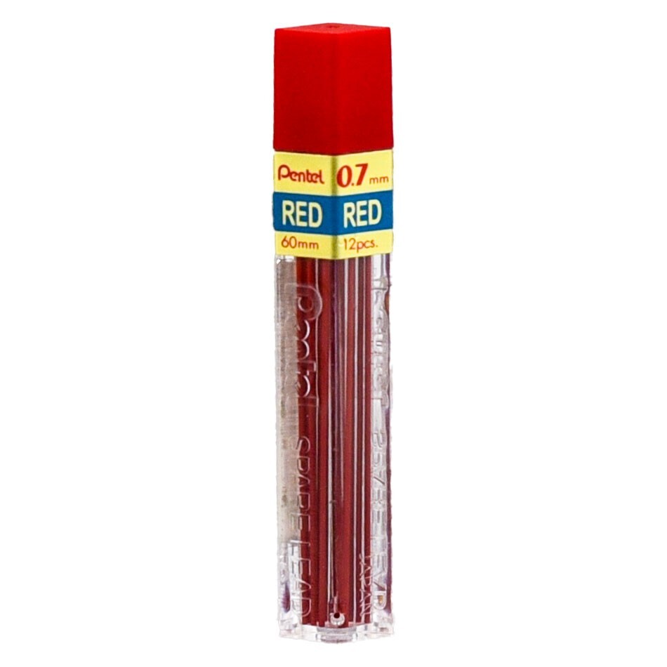 Box of 12 Tubes Pentel PPR-7 Red 0.7mm Refill Lead For Mechanical Pencils