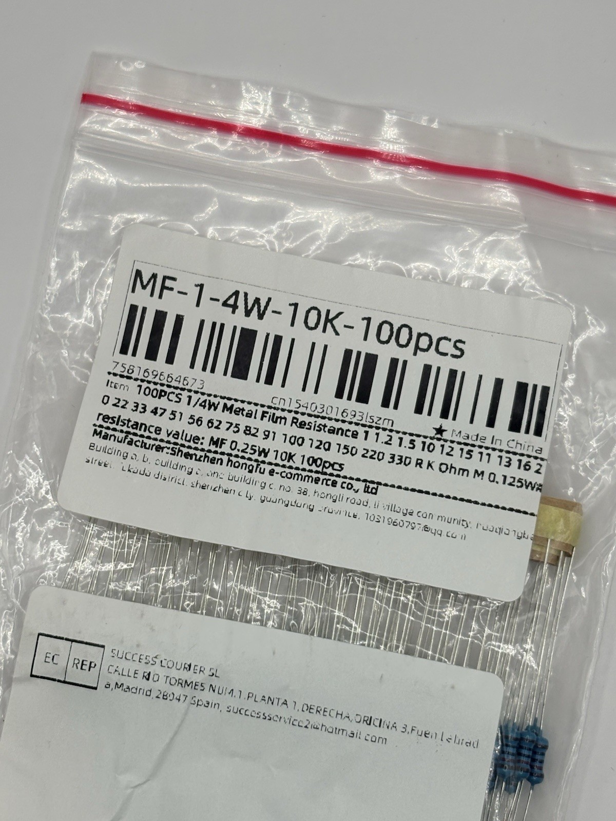Bulk Lot 3200pcs 10K Ohm 1/4W Metal Film Resistors 32 Packs Electronics DIY