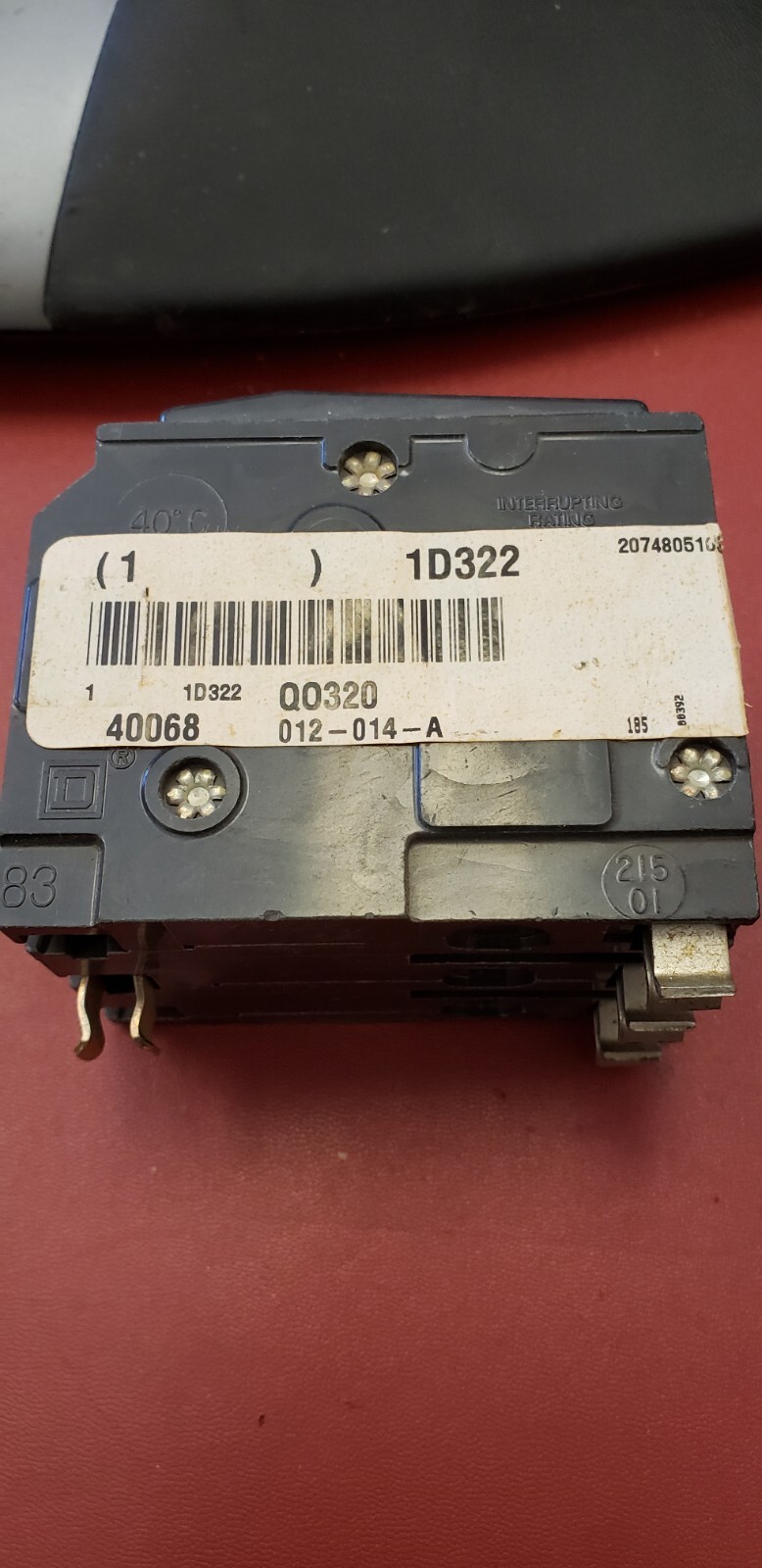 Square D Circuit Breaker 20A 240V 10KA 3 Pole Plug In Mounting Q0320 ( G2-3A)