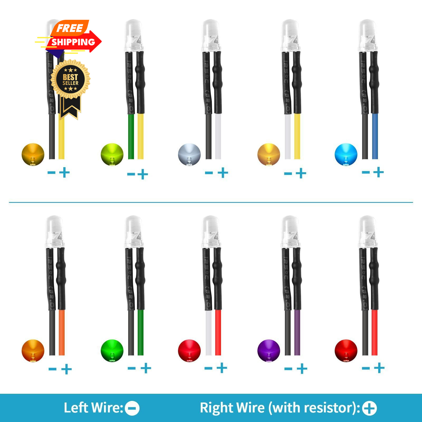 10 Colors (Red, Green, Blue, Yellow, Pink, White, UV, Orange, Warm Chartreuse)