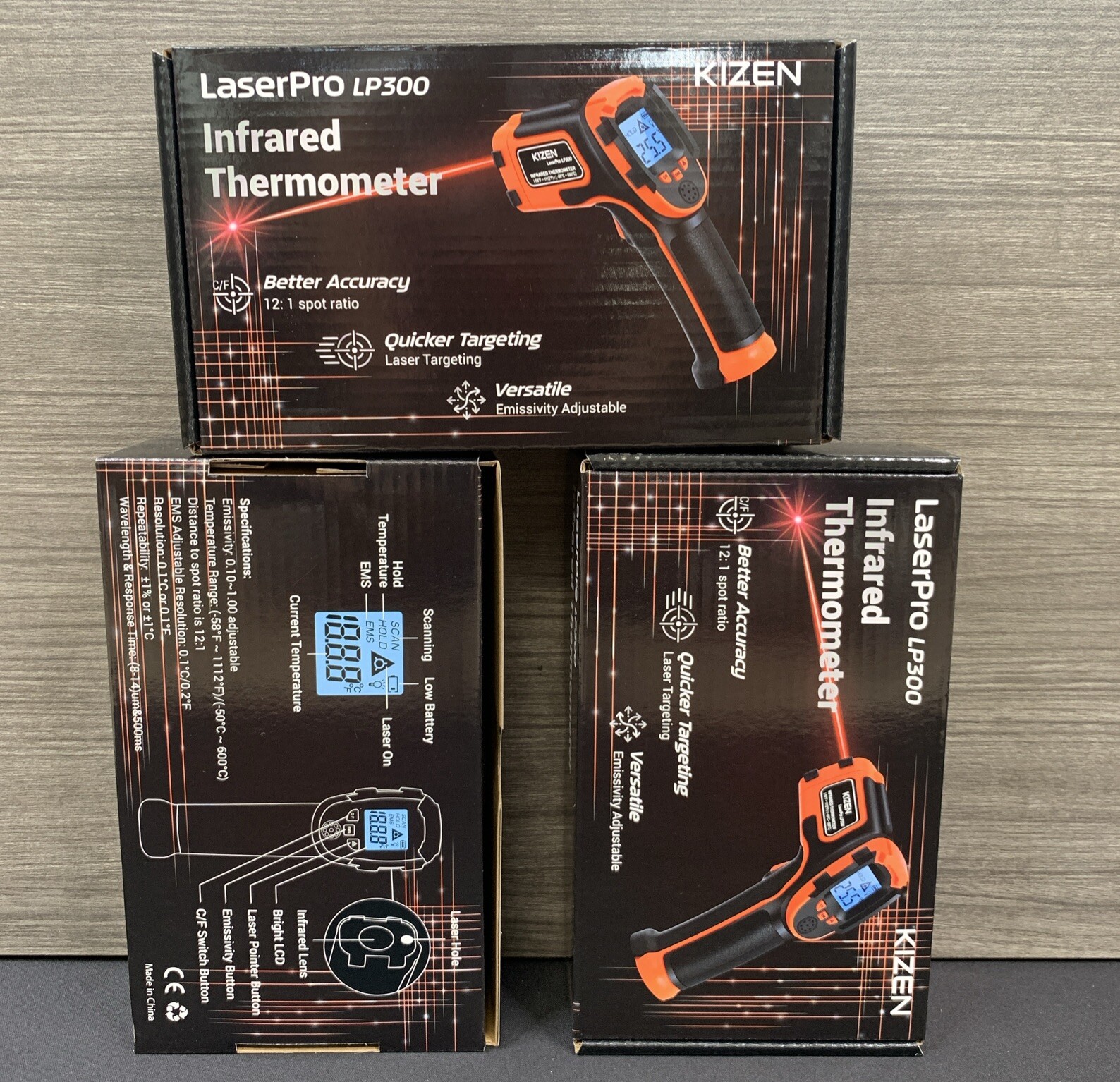 ( X3 ) Infrared Thermometer Gun (Laserpro LP300) – Handheld Heat Temperature Gun