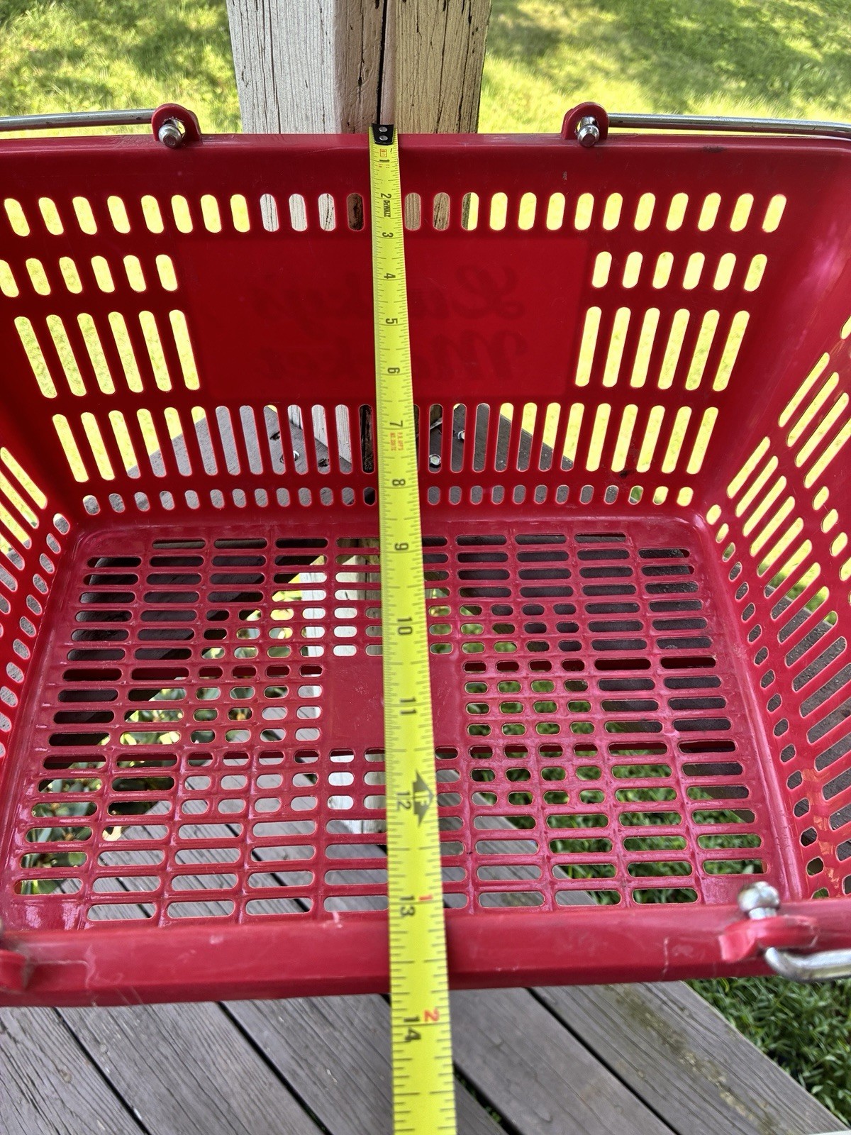 VTG Shopping Baskets LUCKYS MARKET Red Grocery Carry Basket