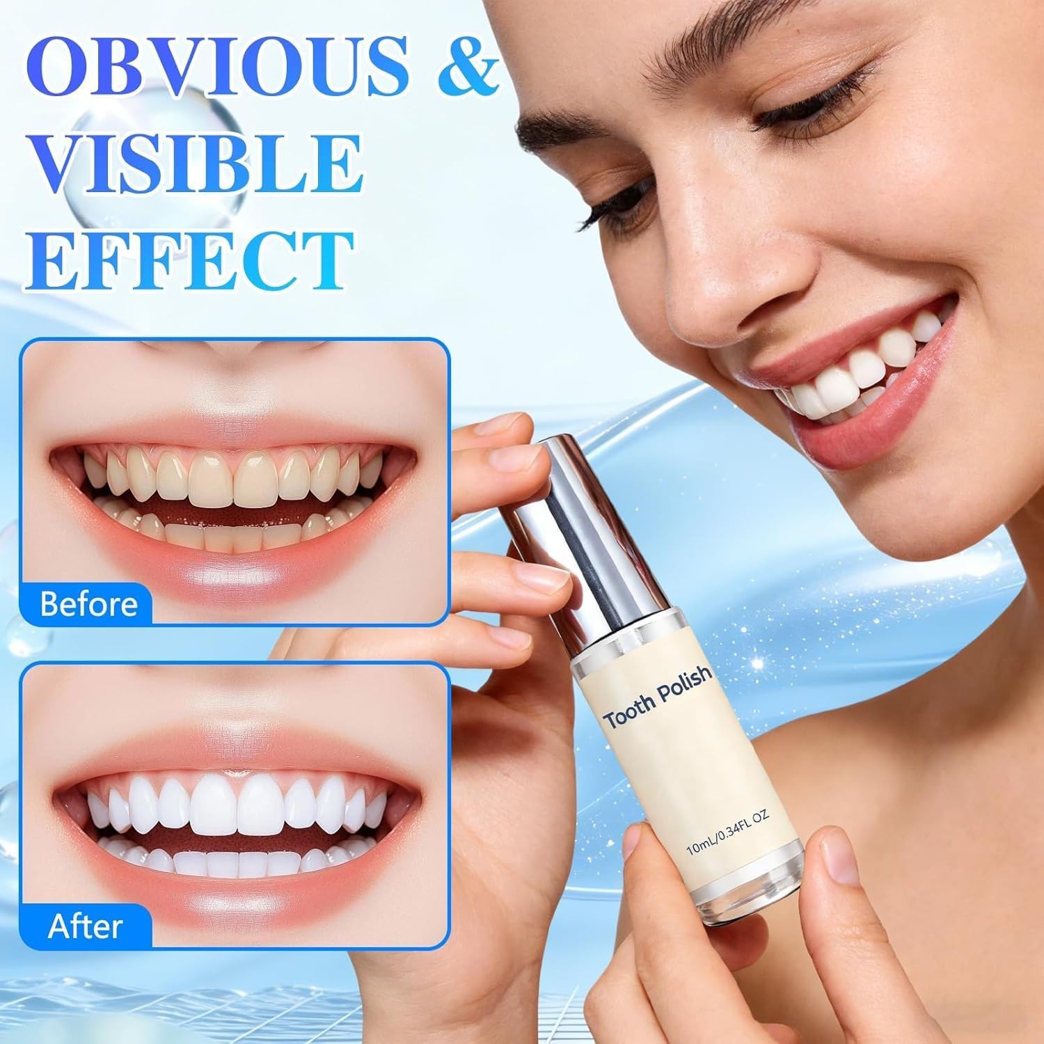Tooth Polish & Whitening Paint – Instant Visible Brightening, Gentle Formula, ..