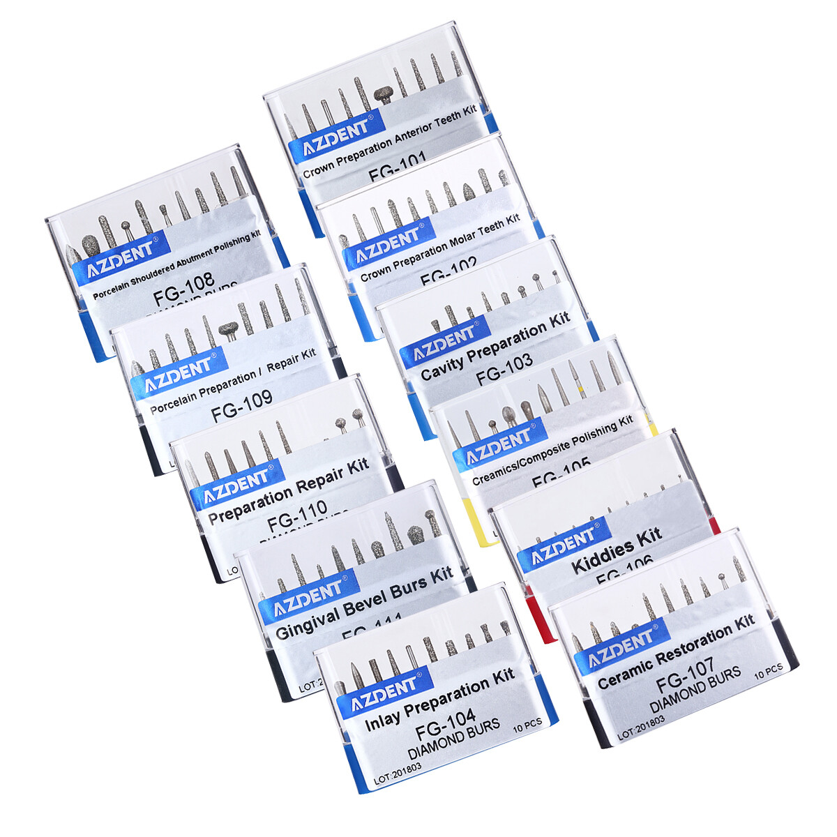 Dental Diamond Burs FG1.6mm Tooth Drill FG101-FG117 Fit for High Speed Handpiece