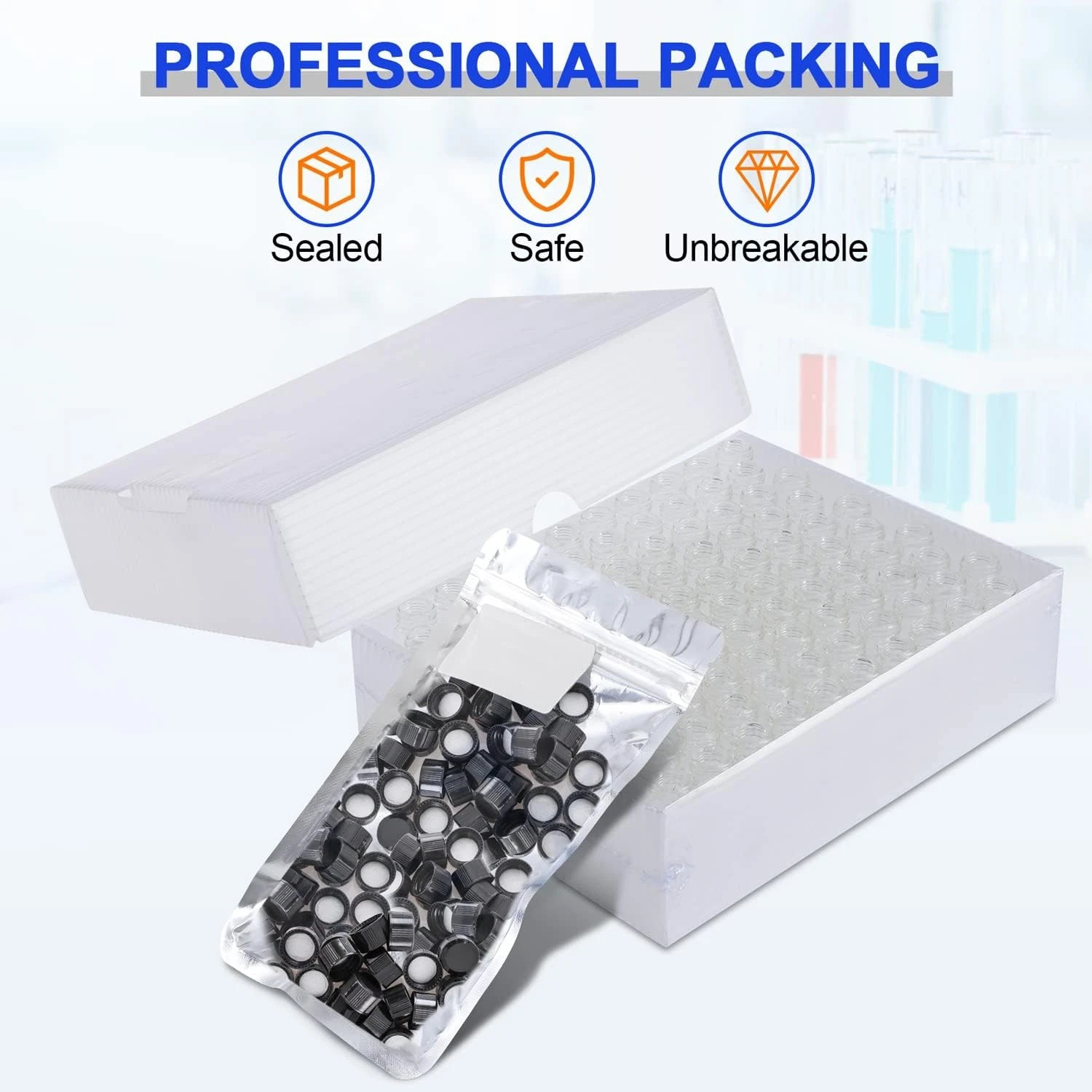 500pcs 4/10/30ml Clear Essential Oil Small Sample Glass Vials Bottles Containers