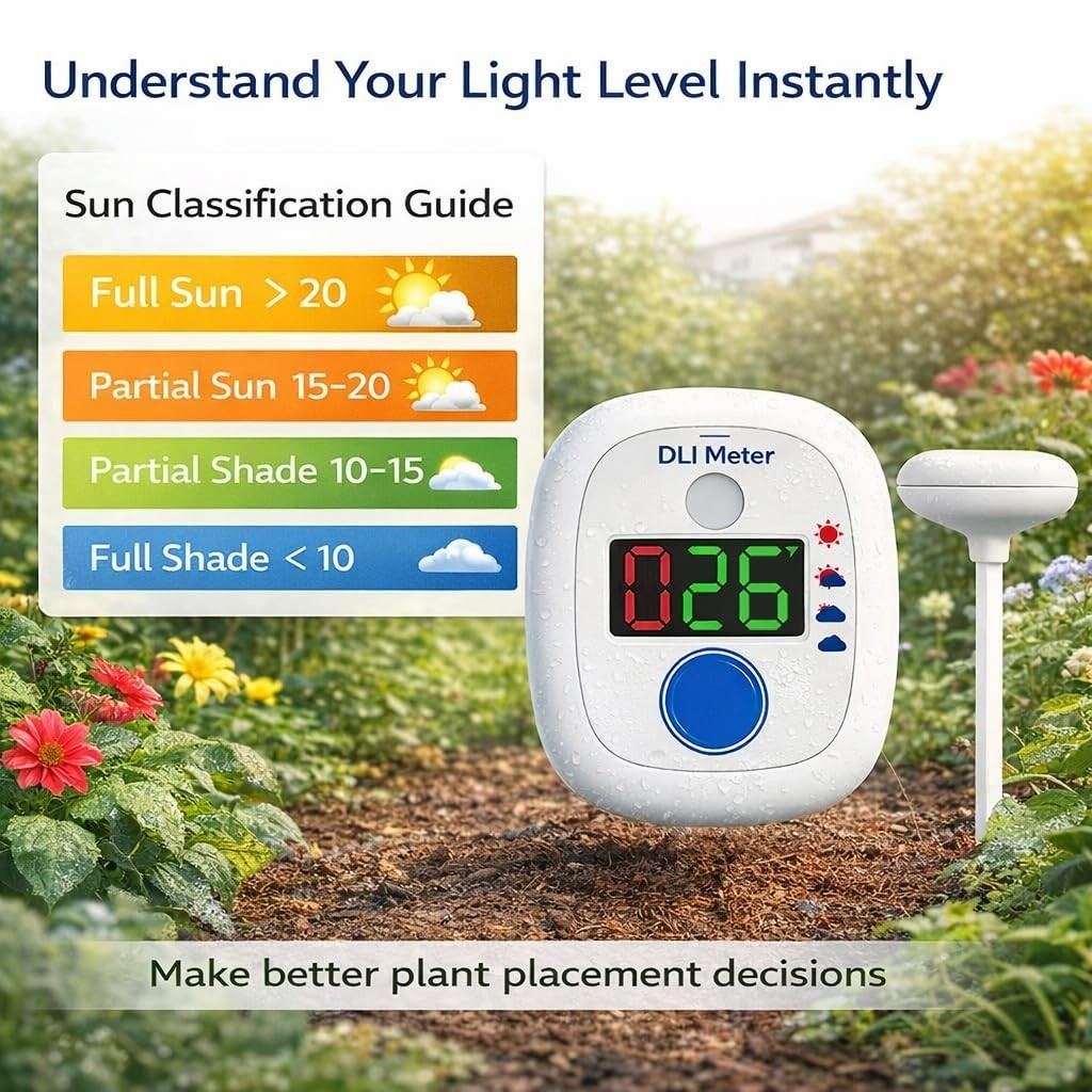 AH-21 Garden Sun Meter,Full Sun,Partial Sun,Partial Shade,Shade,10 Days Historic