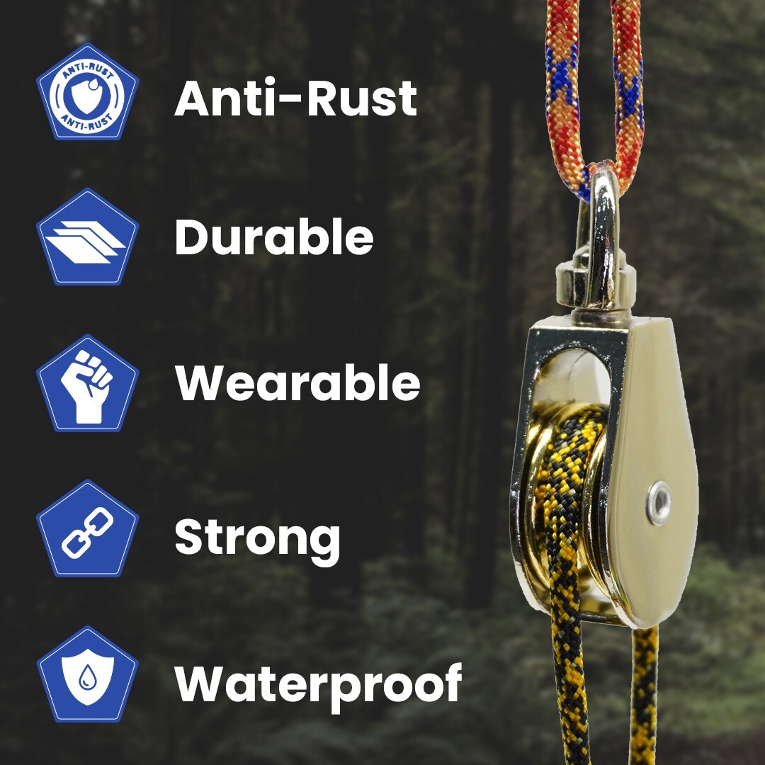 Light Duty Pulley – Durable Design for Lifting, Hanging Wire and Rope (2 Pack)
