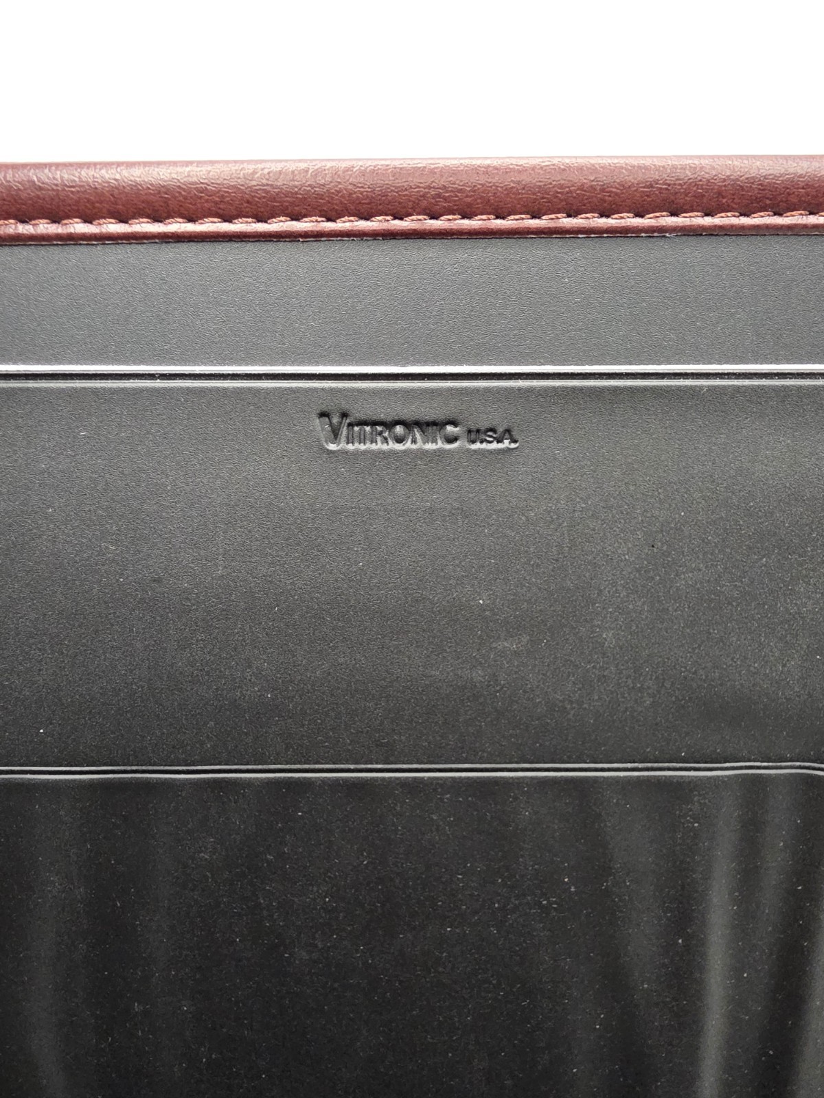 Vitronic USA Faux Leather Maroon Gold Corners Professional Portfolio Organizer