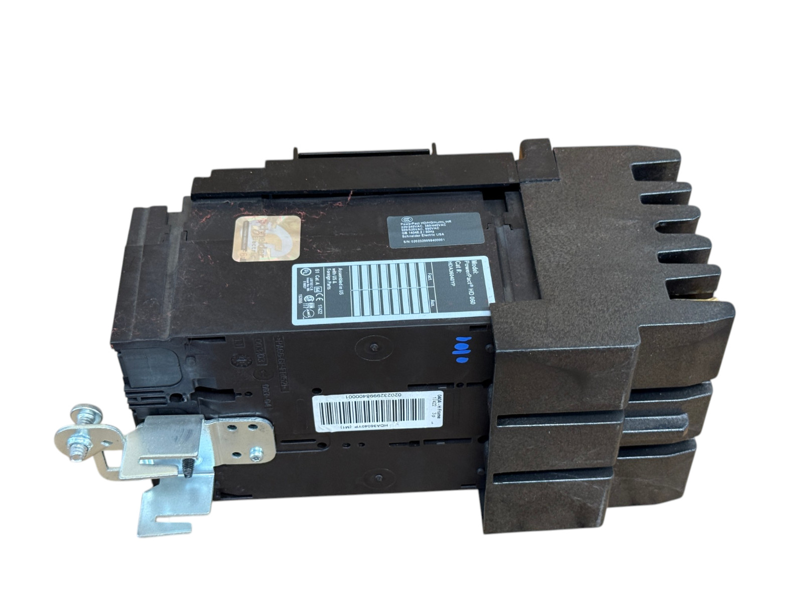 SQUARE D HDA36040YP 40A 3-POLE 600V I-LINE POWERPACT HD 42KA CIRCUIT BREAKER
