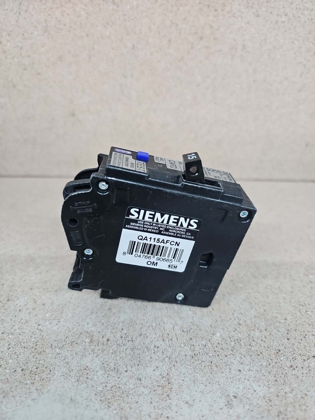 Siemens QA115AFCN 15A 1-Pole Plug-On Neutral Circuit Breaker NEW