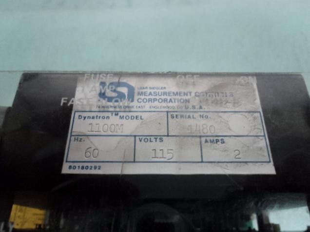 LEAR SIEGLER DYNATRON 1100M OPACITY MONITORING SYSTEM T8767