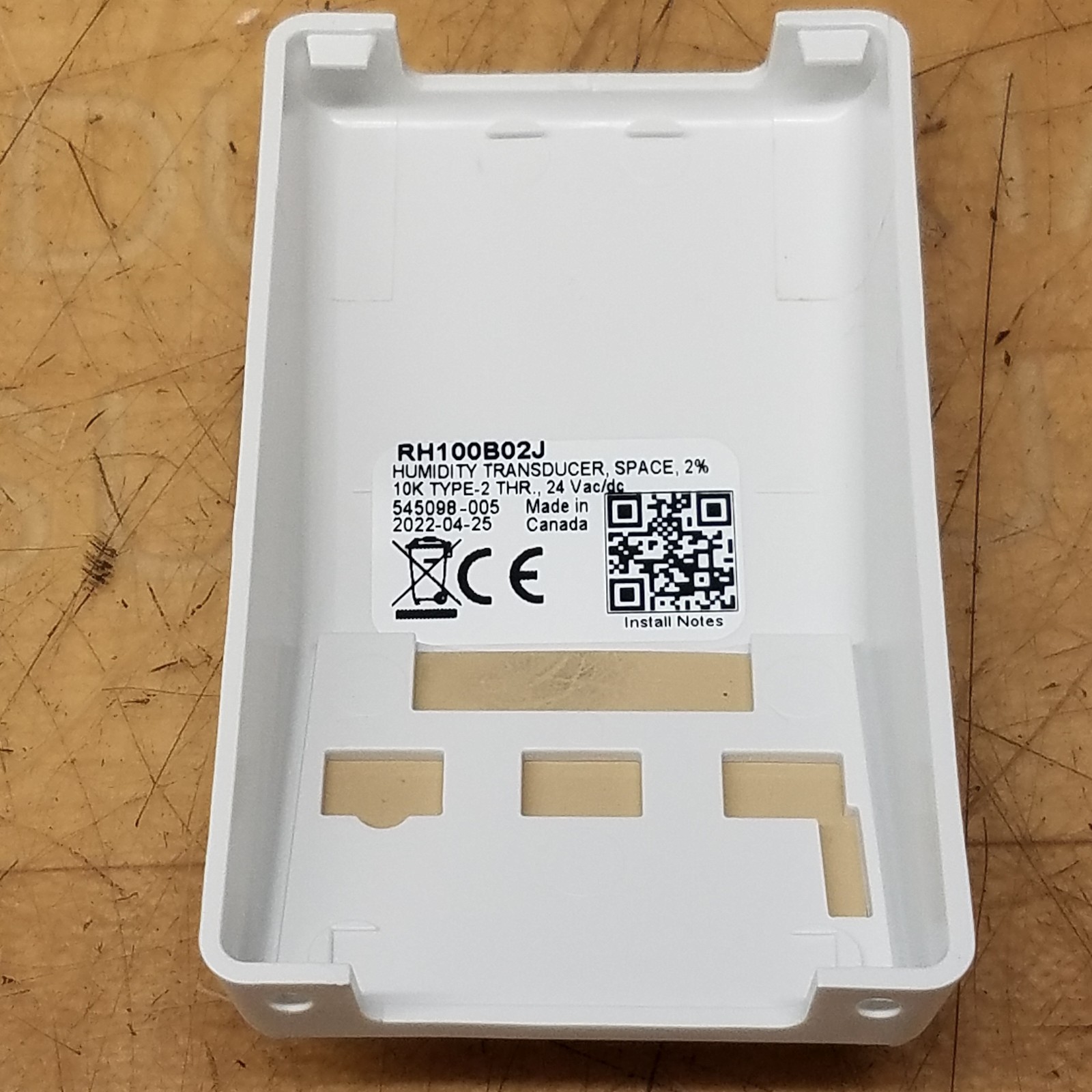 Greystone RH100B02J Humidity Transducer, Space, 2%, 10K Thermistor, 24VAC/DC