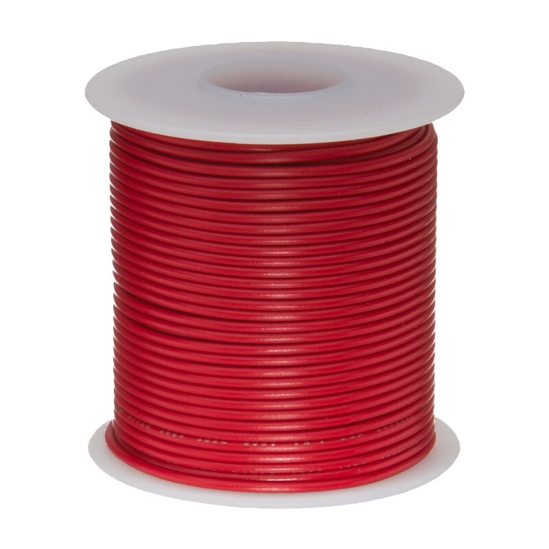 12 AWG Gauge TXL Automotive Stranded Hook Up Wire, 25 ft, Red, 60 Volts