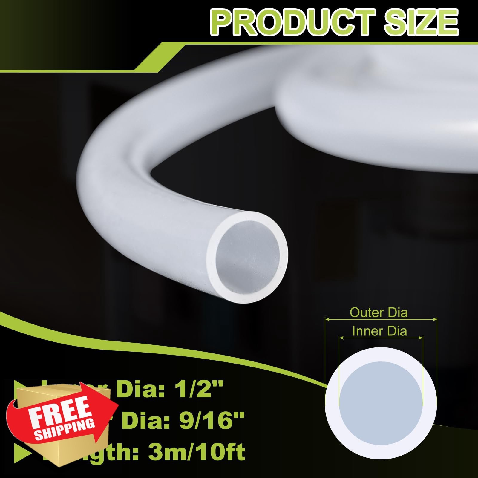 METALLIXITY Clear Silicone Tubing 1/2″ ID x 9/16″ OD x 10Ft High Temp Hose