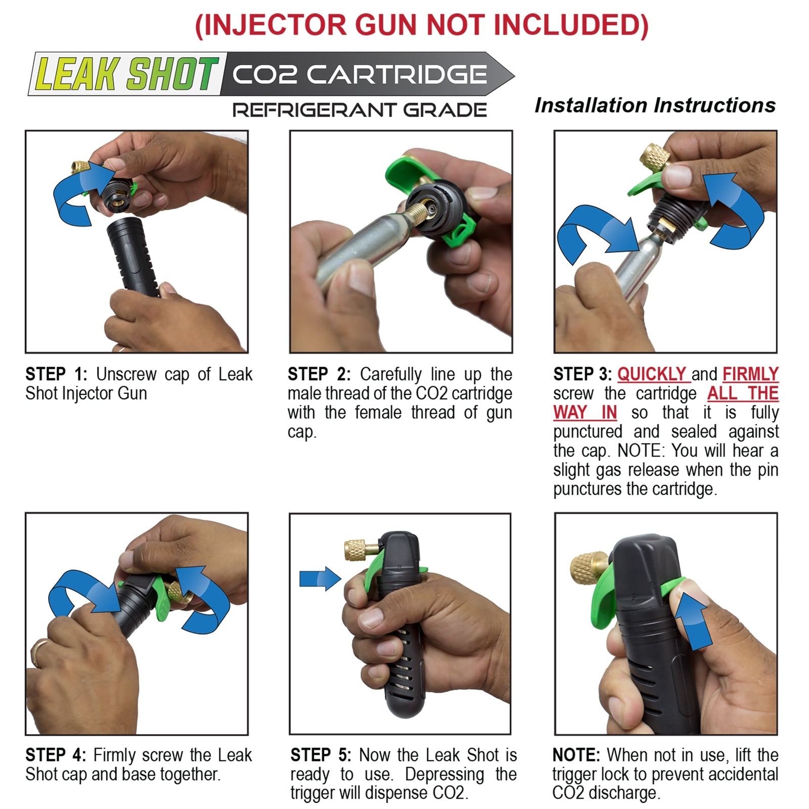 Leak Shot HVAC Refill Cartridges – Refrigerant Grade CO2