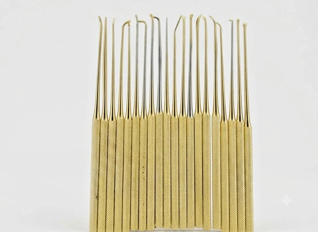 Rhoton Micro Dissector Expanded Full Gold Set 20 Pieces Neurosurgery Surgical In
