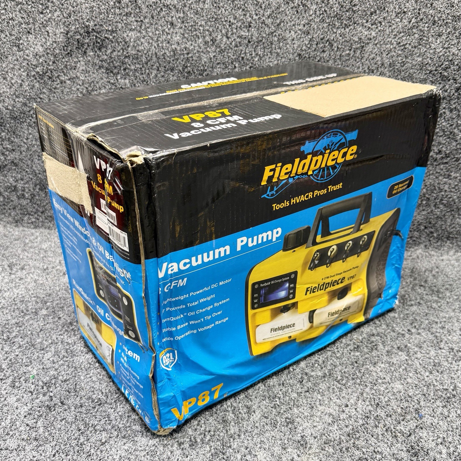 Fieldpiece VP87 3/4 HP 2500 RPM 120VAC 8 CFM Displacement Two-Stage Vacuum Pump