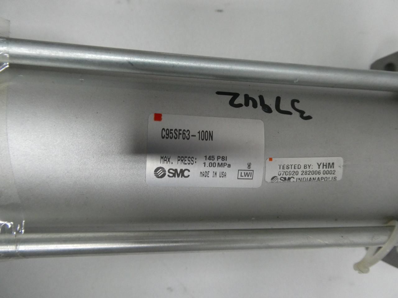 Smc C95SF63-100N Double Acting Pneumatic Cylinder 63mm X 100mm 145psi