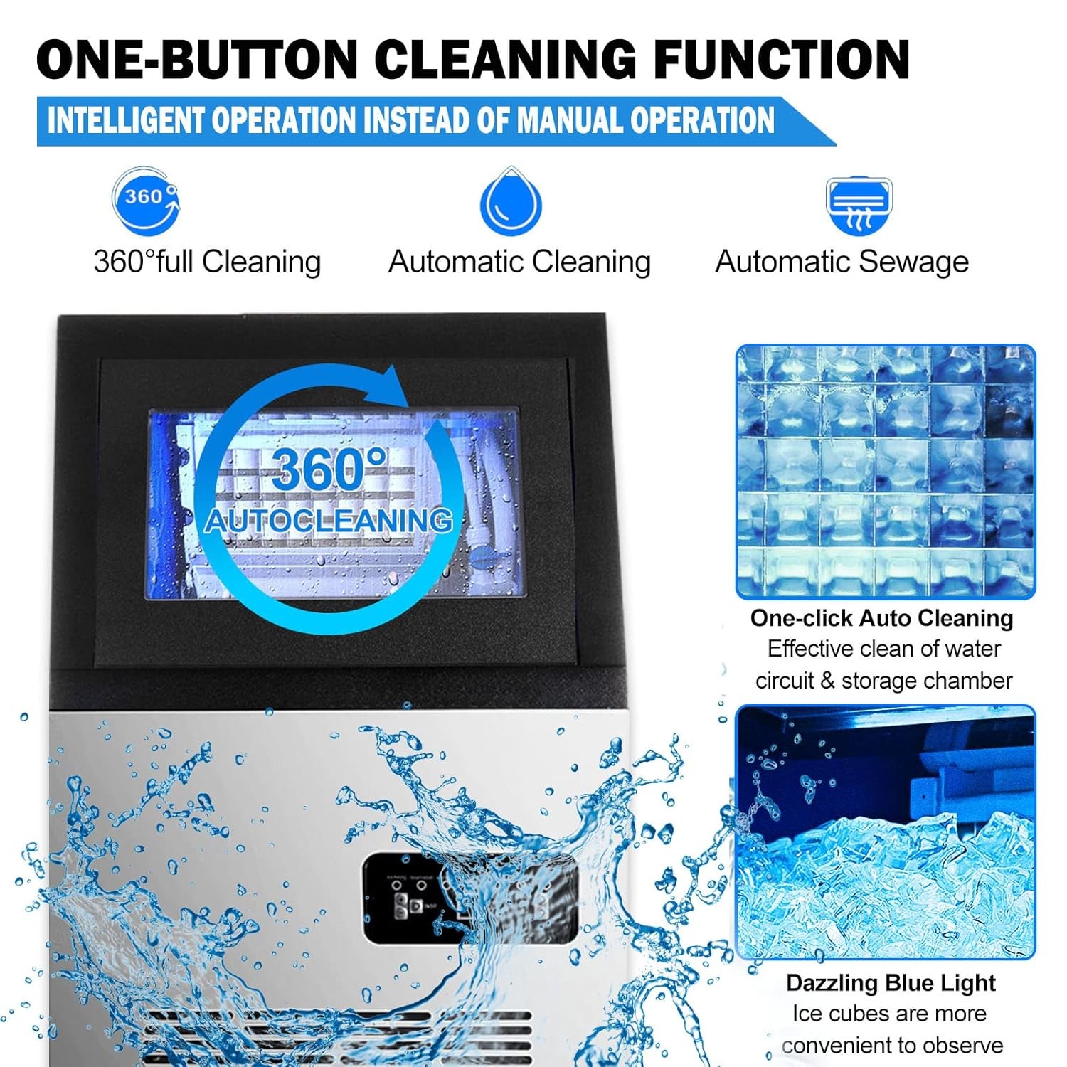 Commercial Ice Maker Ice Cube Machine Countertop Ice Ball Maker Nugget Ice Maker