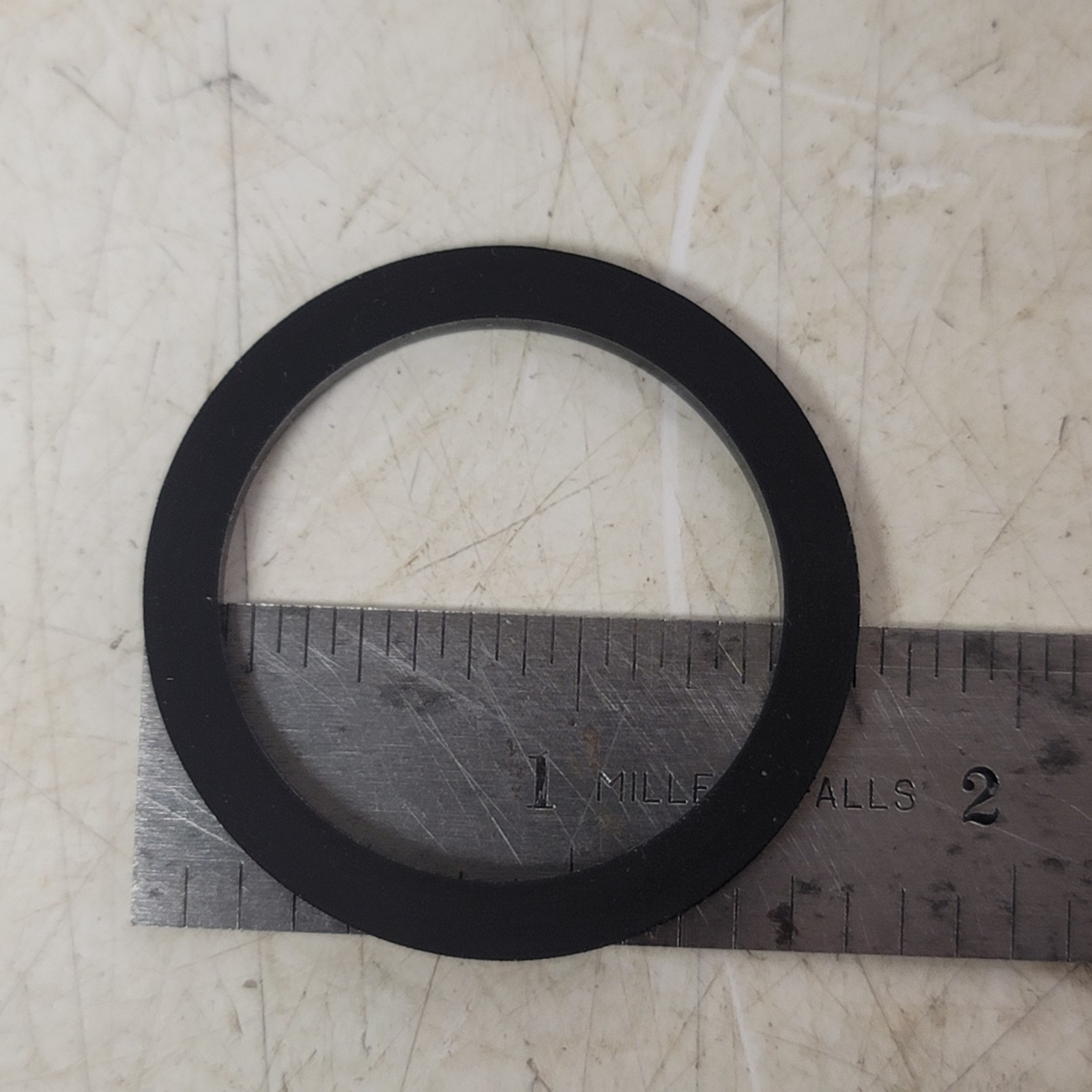 Flat Rubber Gaskets 1-5/8 OD 1-1/4 ID 1/8 Thick, Lot of 100, Unbranded