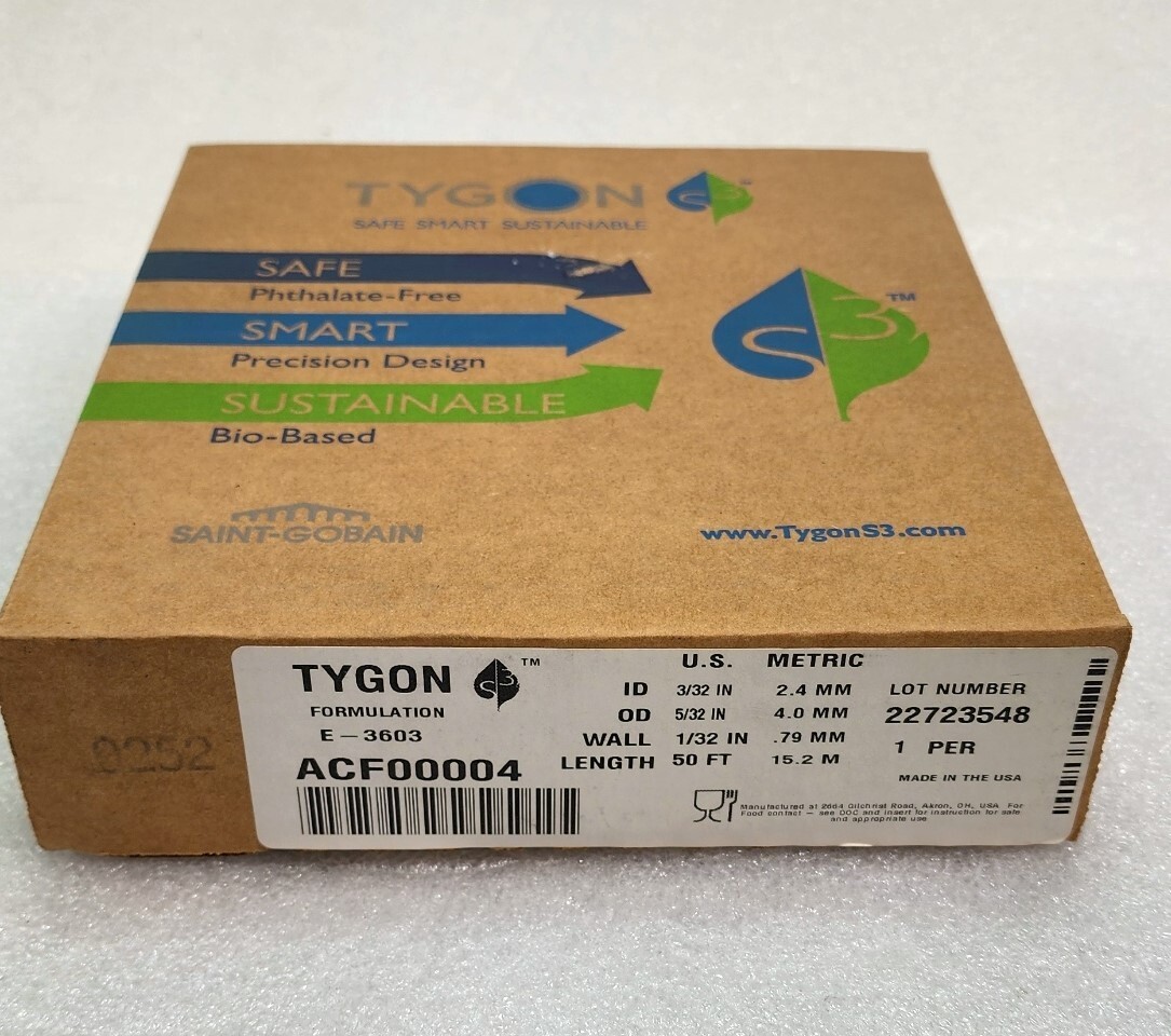 Tygon ACF00004 E-3603 Tubing, 3/32″ ID x 5/32″ OD; 50 Ft