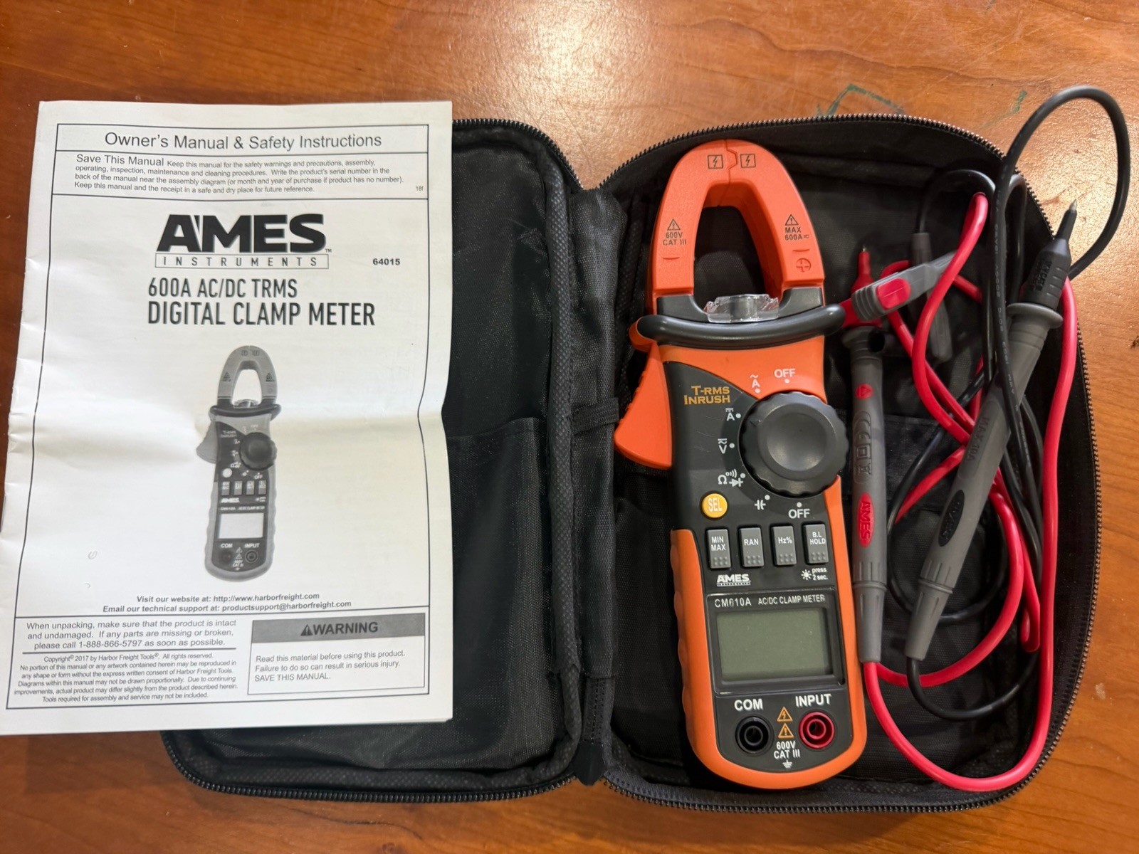 AMES INSTRUMENTS 600A AC/DC TRMS DIGITAL CLAMP METER 64015