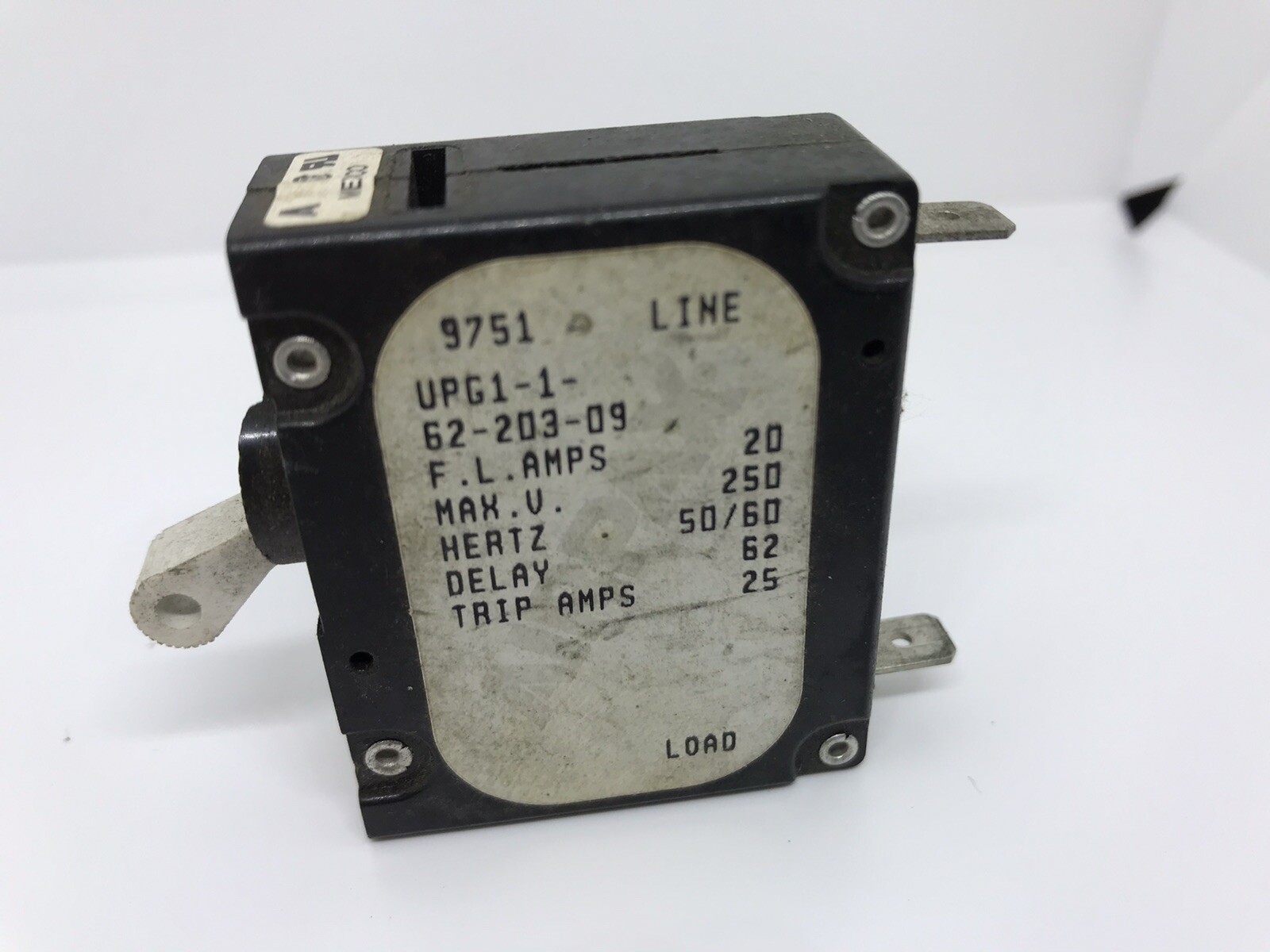 AirPax Switch UPG1-1-62-203-09 20 Amp New Old Stock
