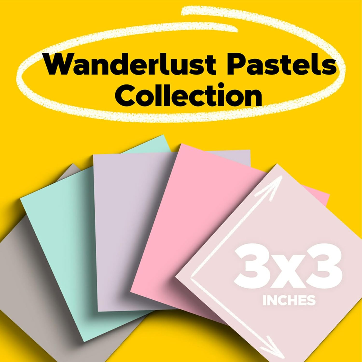 Post-It 100% Recycled Paper Super Sticky Notes, 3 In. X 3 In., 5 Pads, 70 Sheets